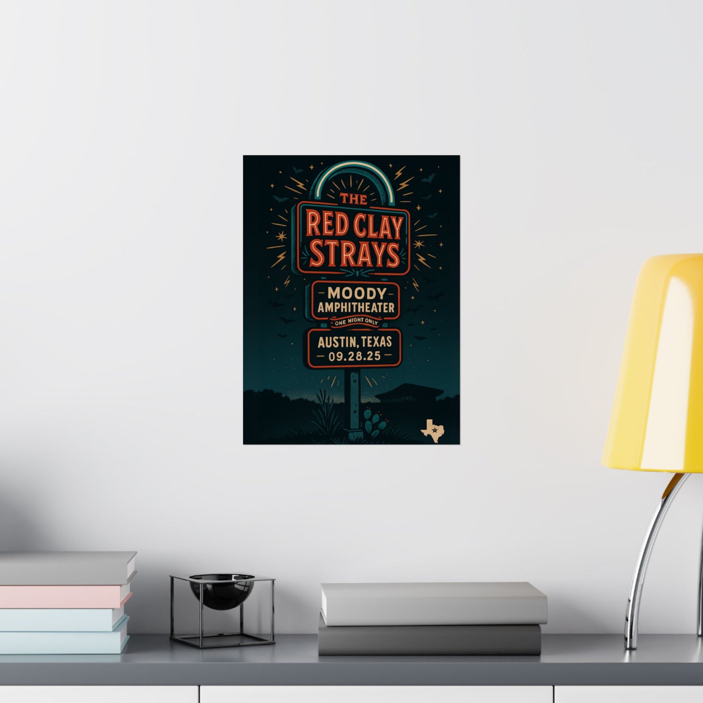 The Red Clay Strays Austin TX Concert Print | September 28, 2025 | Moody Amphitheater | Variant 2