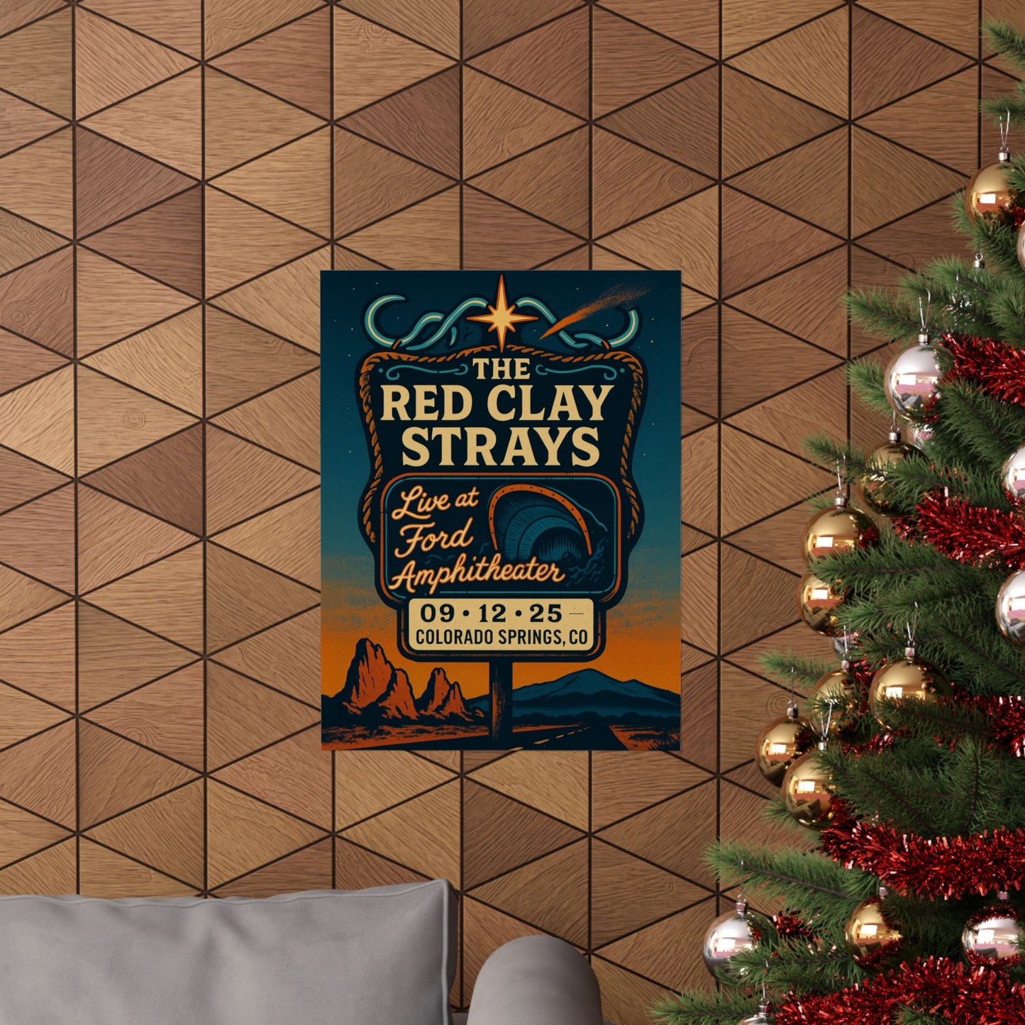 The Red Clay Strays Colorado Springs Concert Poster | September 12, 2025| Ford Amphitheater | Variant 2