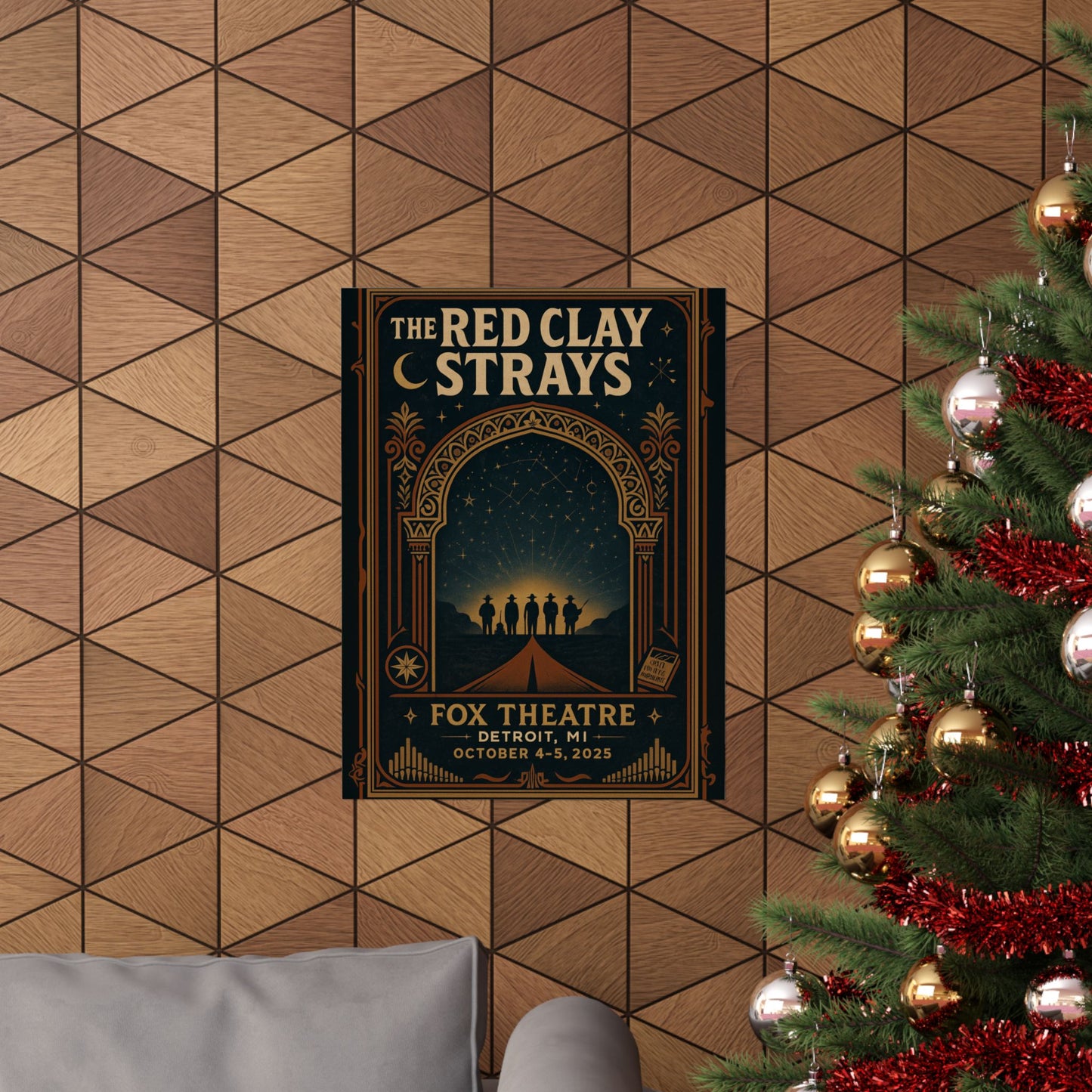 The Red Clay Strays Detroit MI Concert Print | October 4-5, 2025 | Fox Theatre | Variant 1