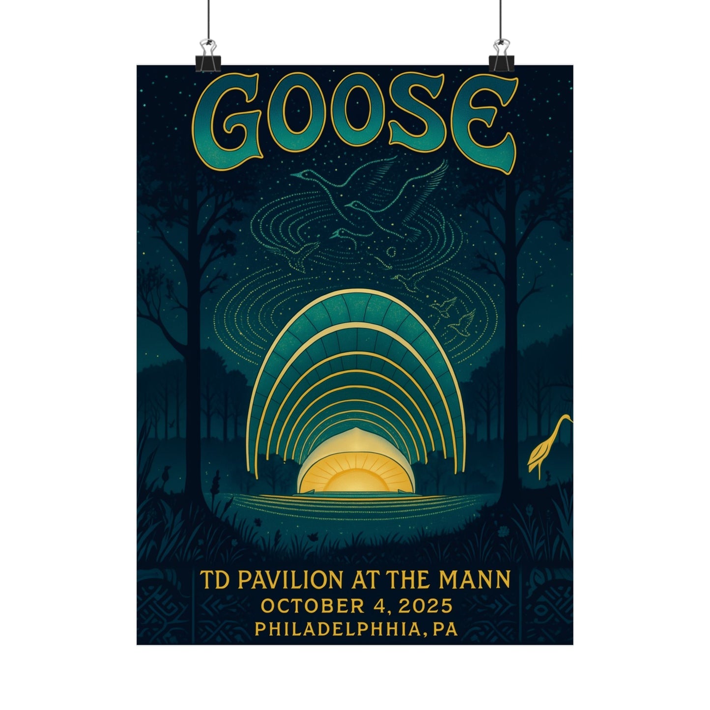 Goose TD Pavilion at The Mann | October 4, 2025 | Philadelphia PA | Concert Poster | Limited Edition | Variant 1