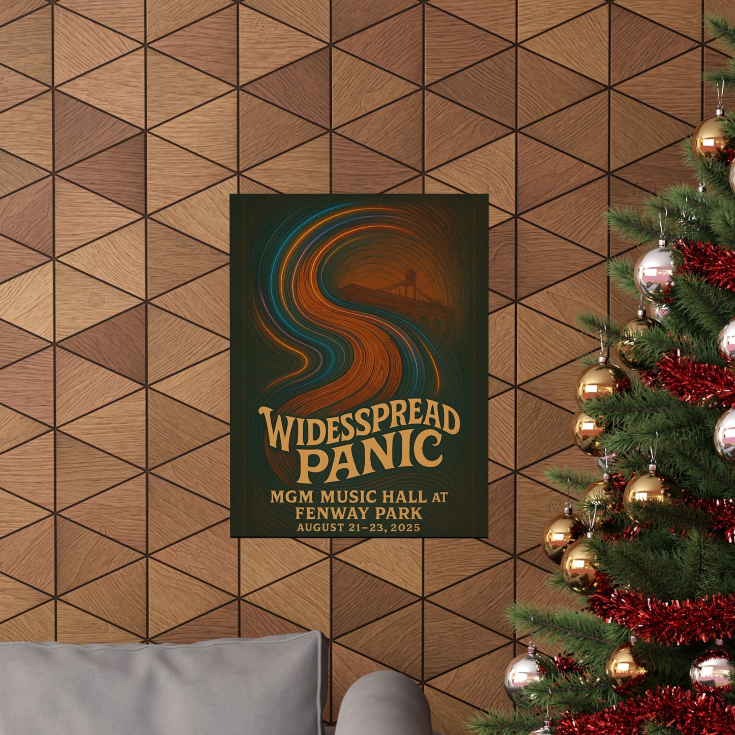 Widespread Panic Fenway Park Concert Poster - MGM Music Hall August 2025 - Vintage Jam Band Wall Art, Music Lover Gift