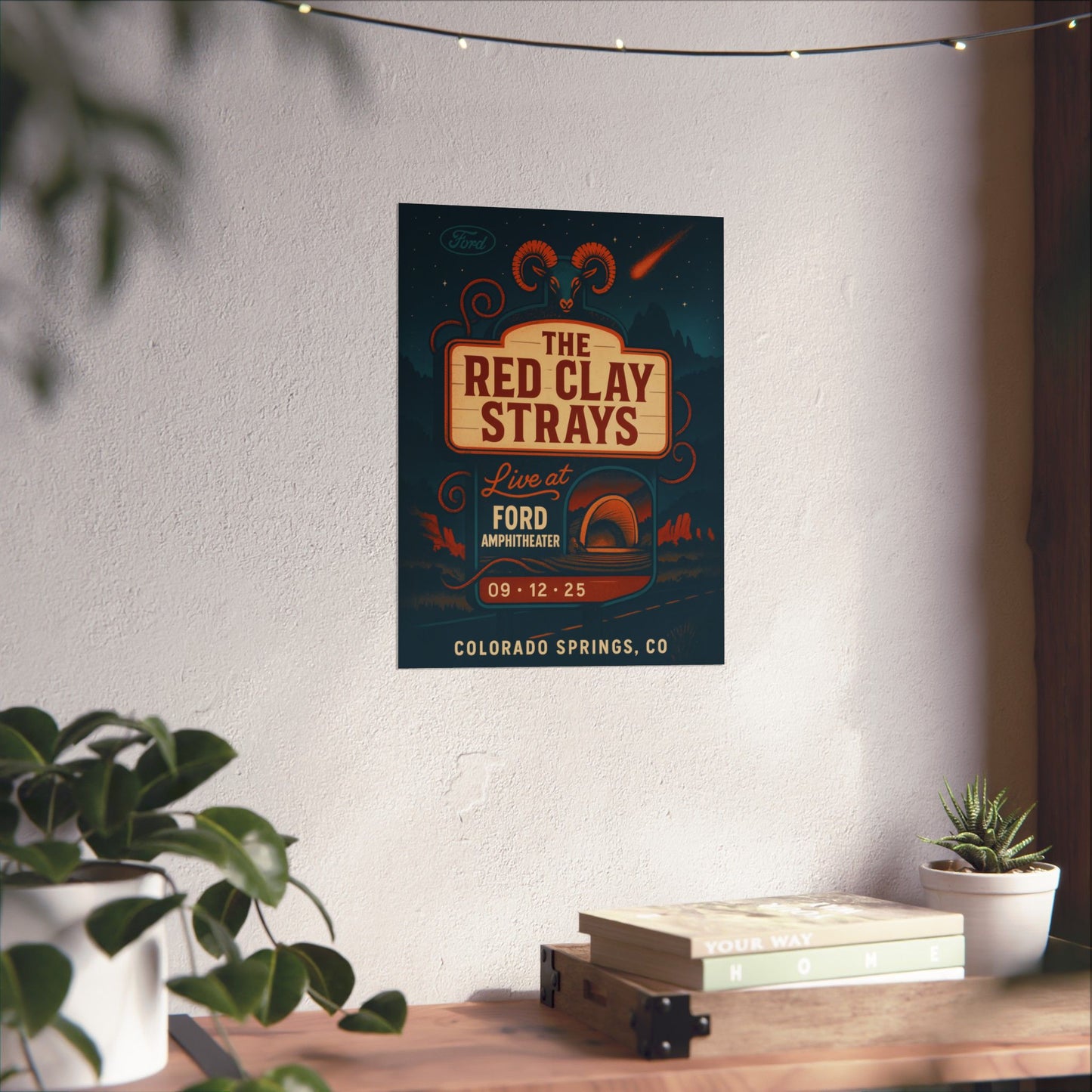 The Red Clay Strays Colorado Springs Concert Poster | September 12, 2025| Ford Amphitheater | Variant 3