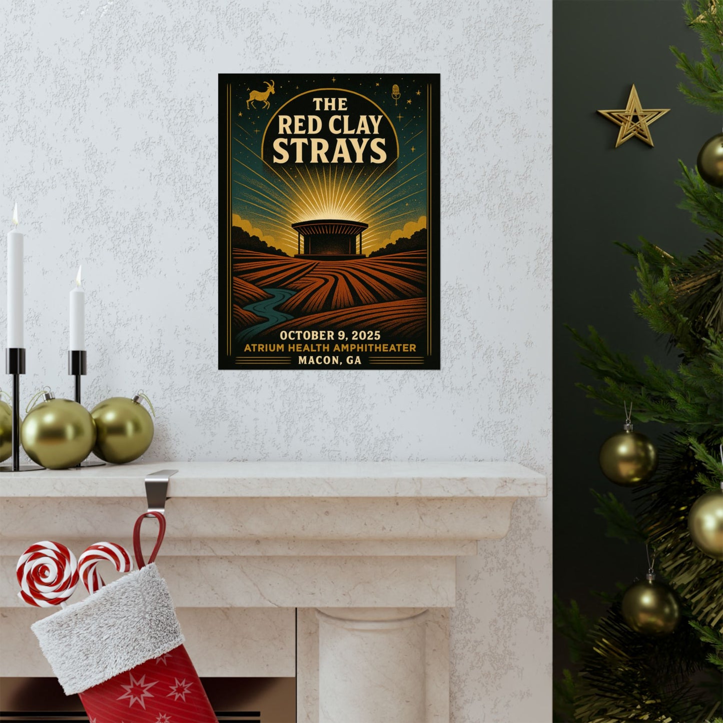 The Red Clay Strays Macon GA Concert Print | October 9, 2025 | Atrium Health Amphitheater | Variant 1