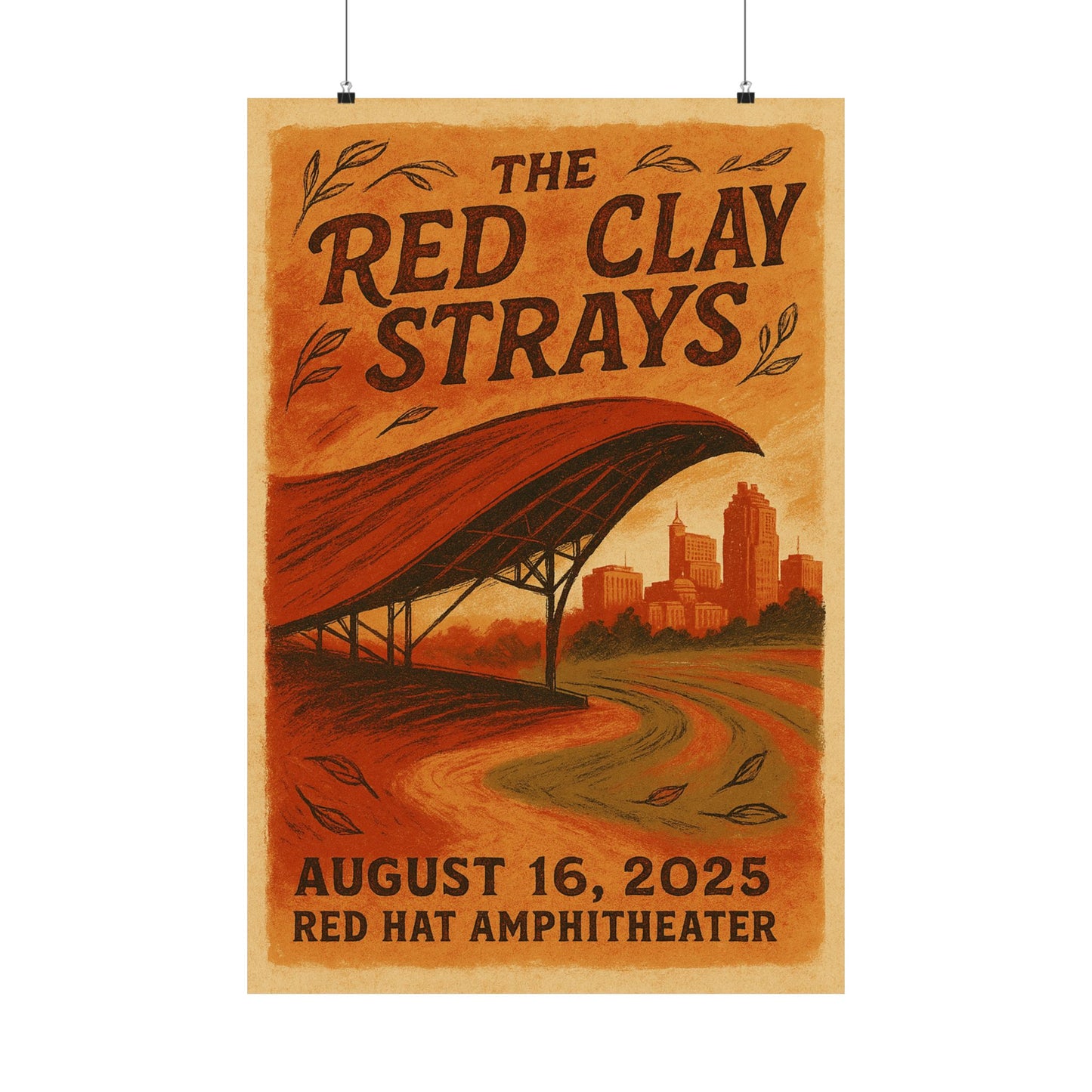 The Red Clay Strays | Raleigh Aug 16, 2025 | Red Hat Amphitheater | Concert Print