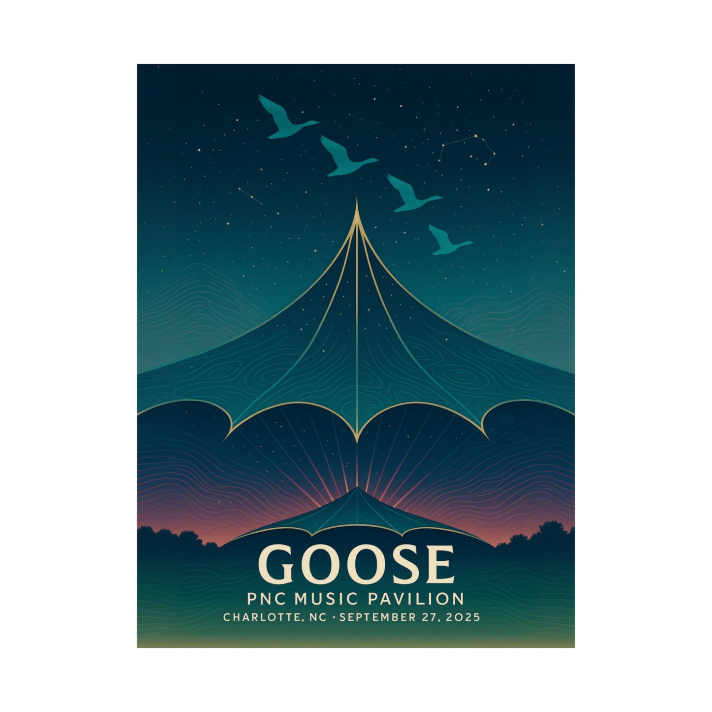 Goose Charlotte Concert Print | September 27, 2025 | PNC Music Pavilion | Variant 1