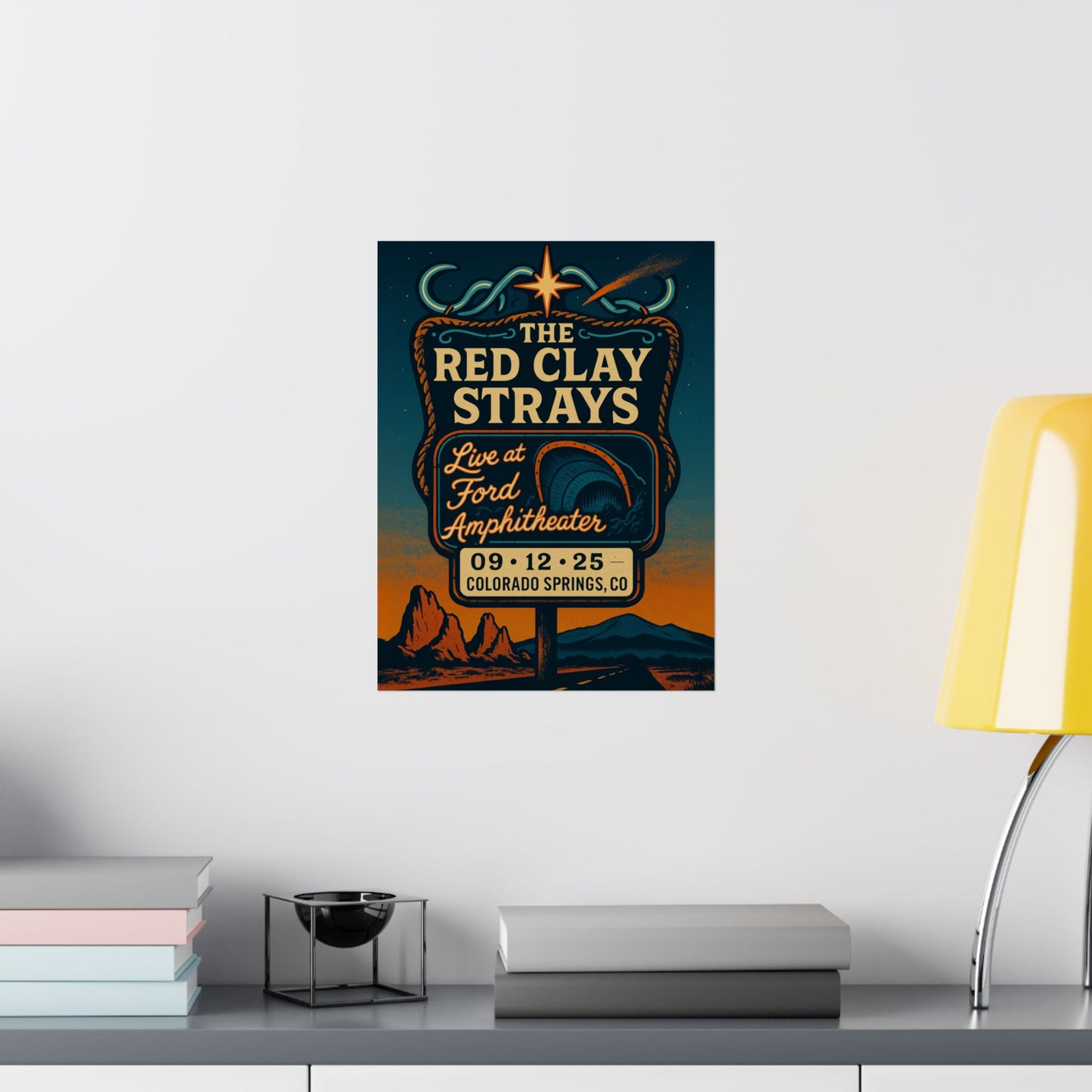 The Red Clay Strays Colorado Springs Concert Poster | September 12, 2025| Ford Amphitheater | Variant 2
