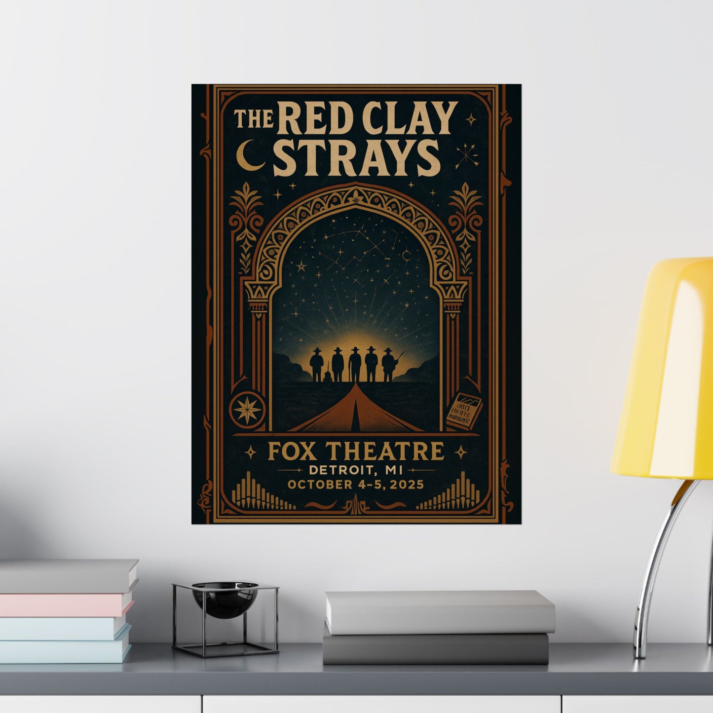 The Red Clay Strays Detroit MI Concert Print | October 4-5, 2025 | Fox Theatre | Variant 1