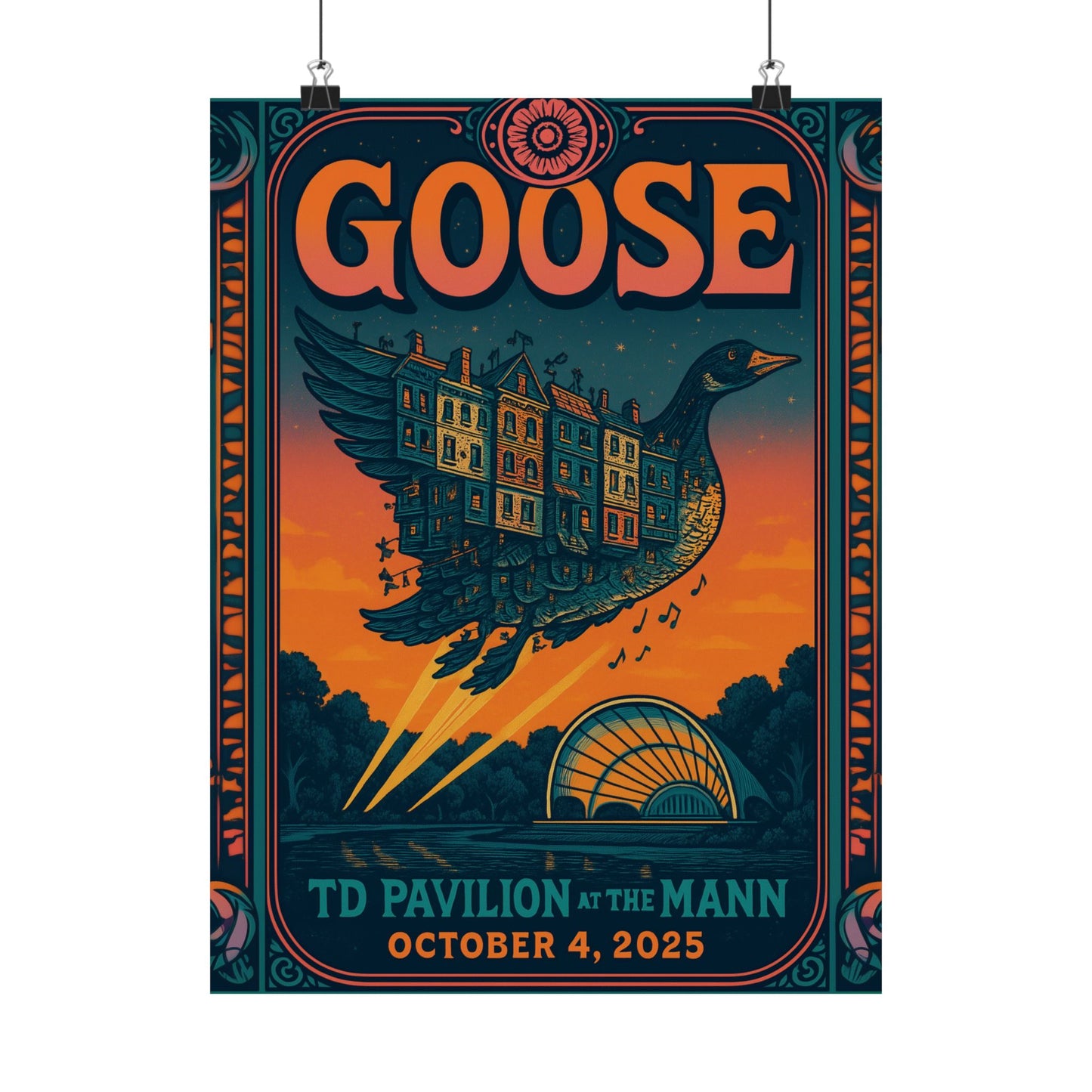 Goose TD Pavilion at The Mann | October 4, 2025 | Philadelphia | Concert Poster | Limited Edition | Variant 2