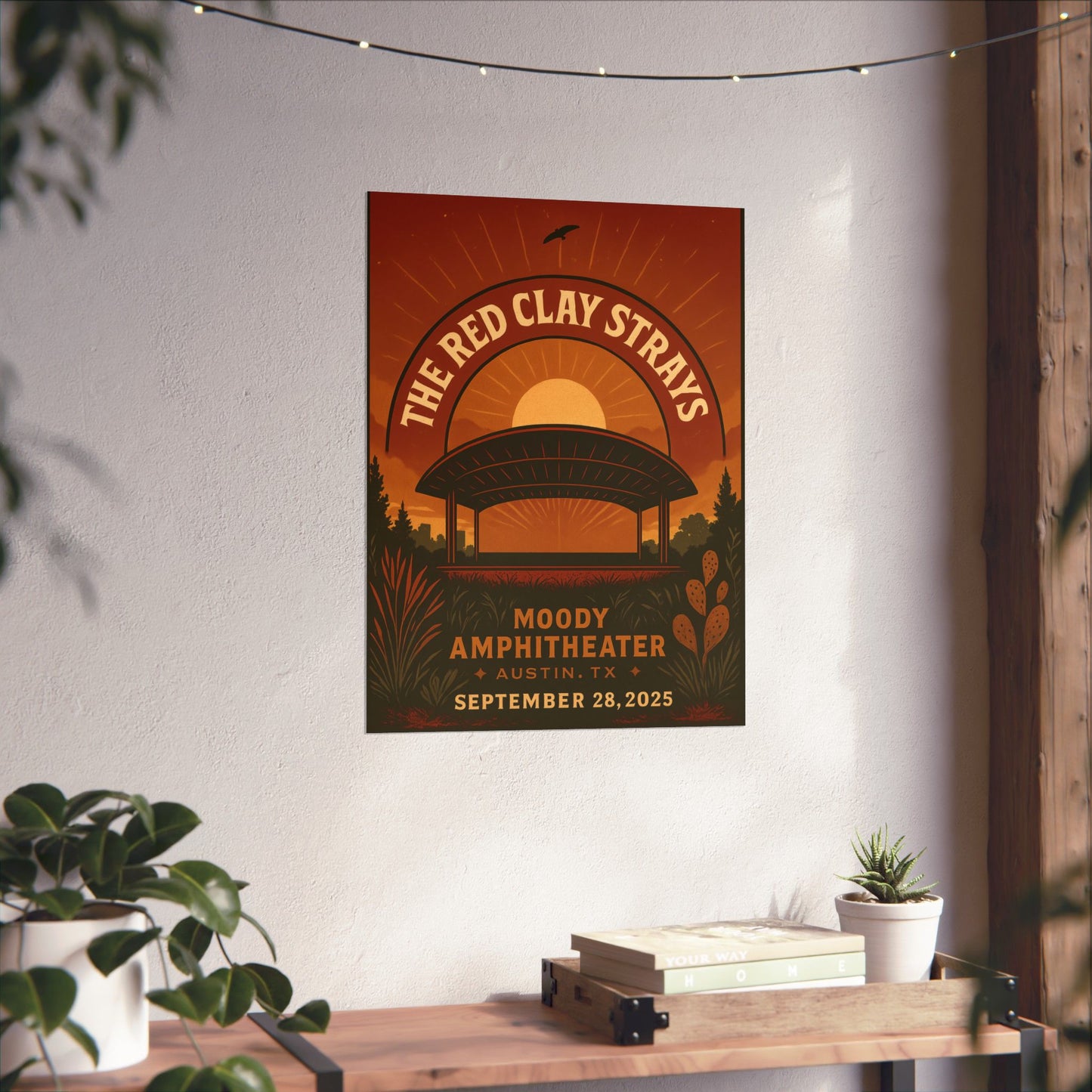 The Red Clay Strays Austin TX Concert Print | September 28, 2025 | Moody Amphitheater | Variant 1