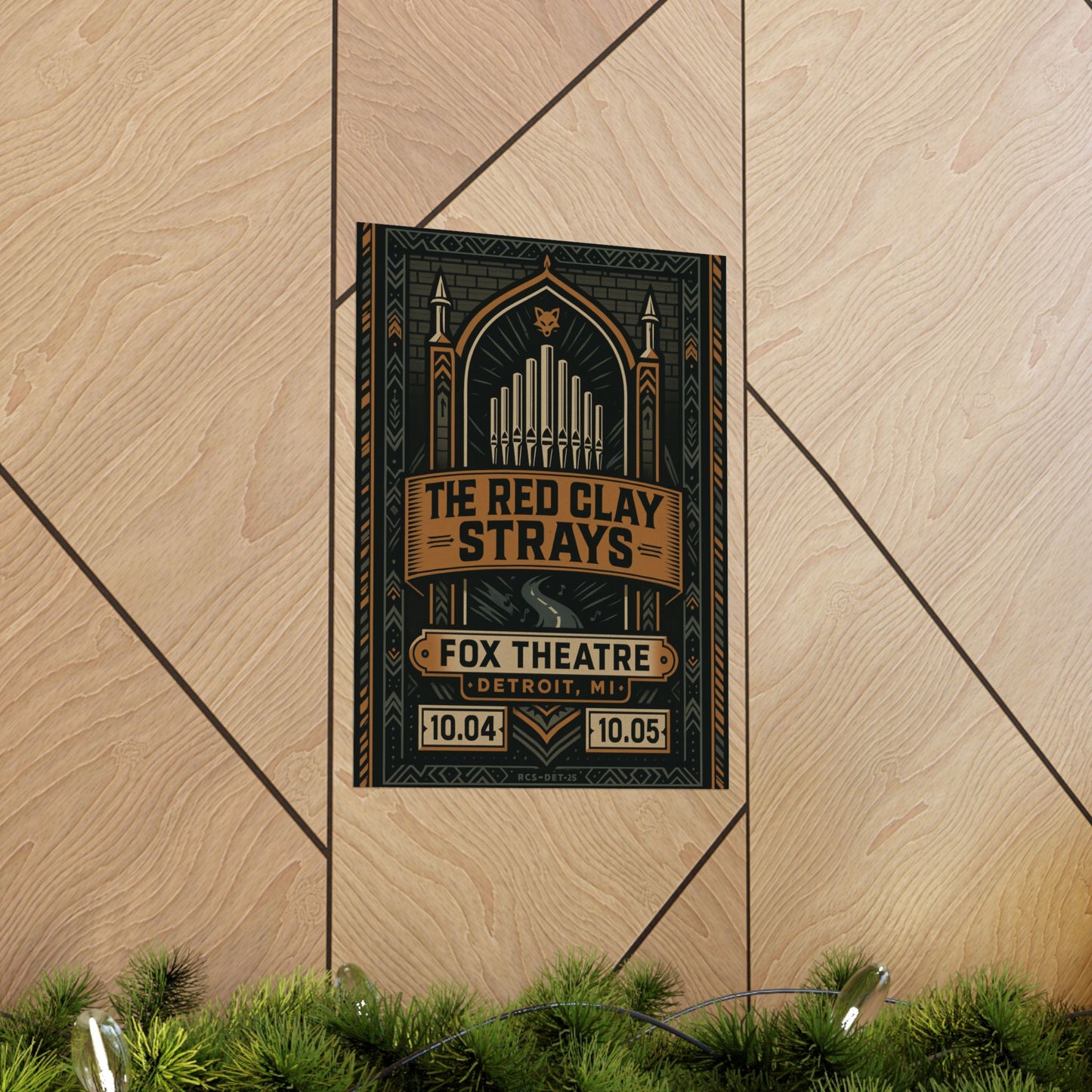 The Red Clay Strays Detroit MI Concert Print | October 4-5, 2025 | Fox Theatre | Variant 2