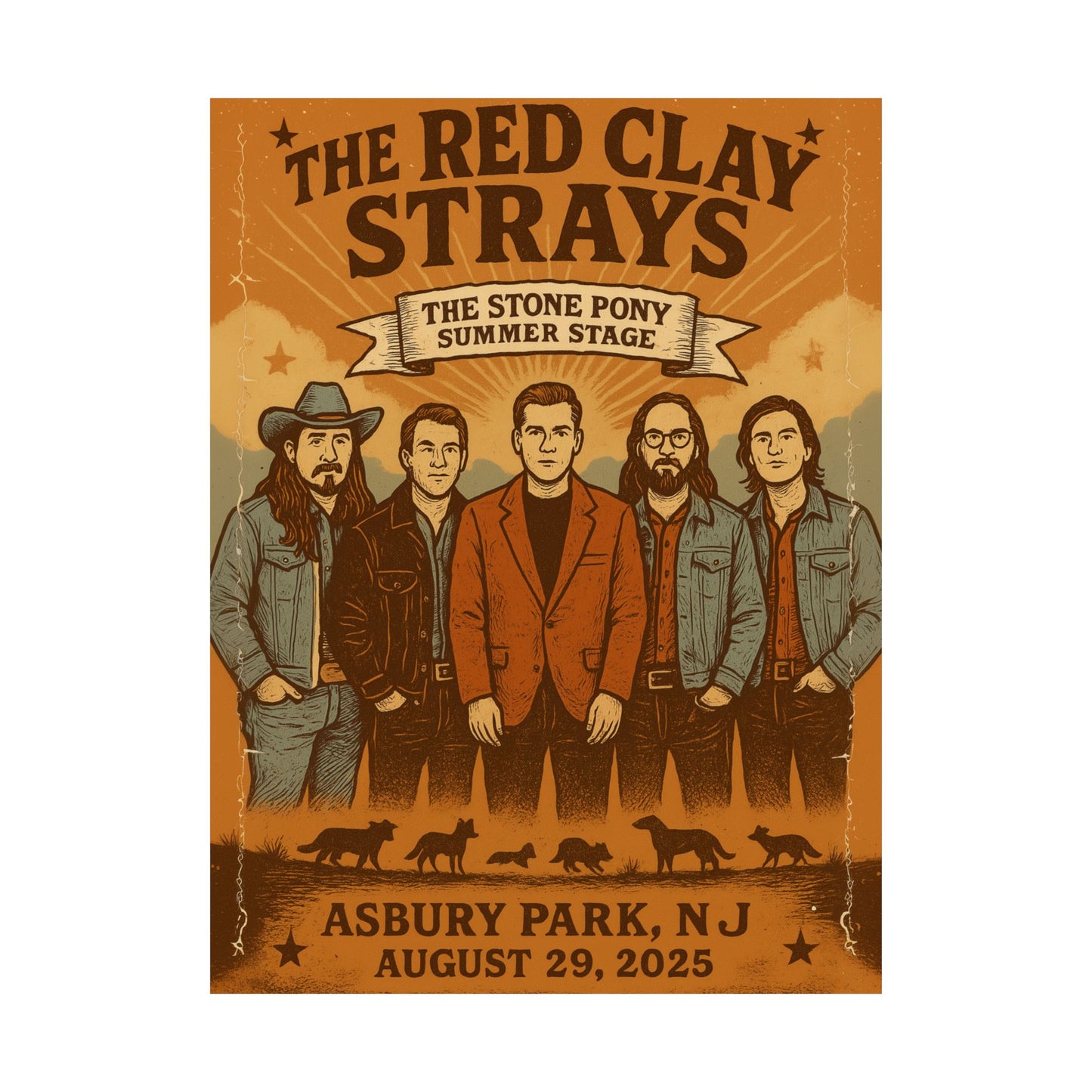 The Red Clay Strays | August 29, 2025 | Stone Pony Summer Stage | Asbury Park, NJ | Fan Concert Print