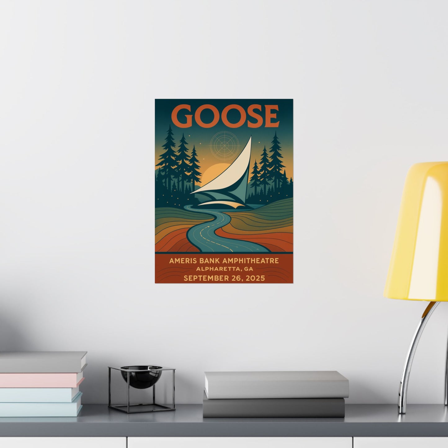 Goose Alpharetta September 26,2025 Concert Print | Ameris Bank Amphitheatre | Concert Print | Version 2