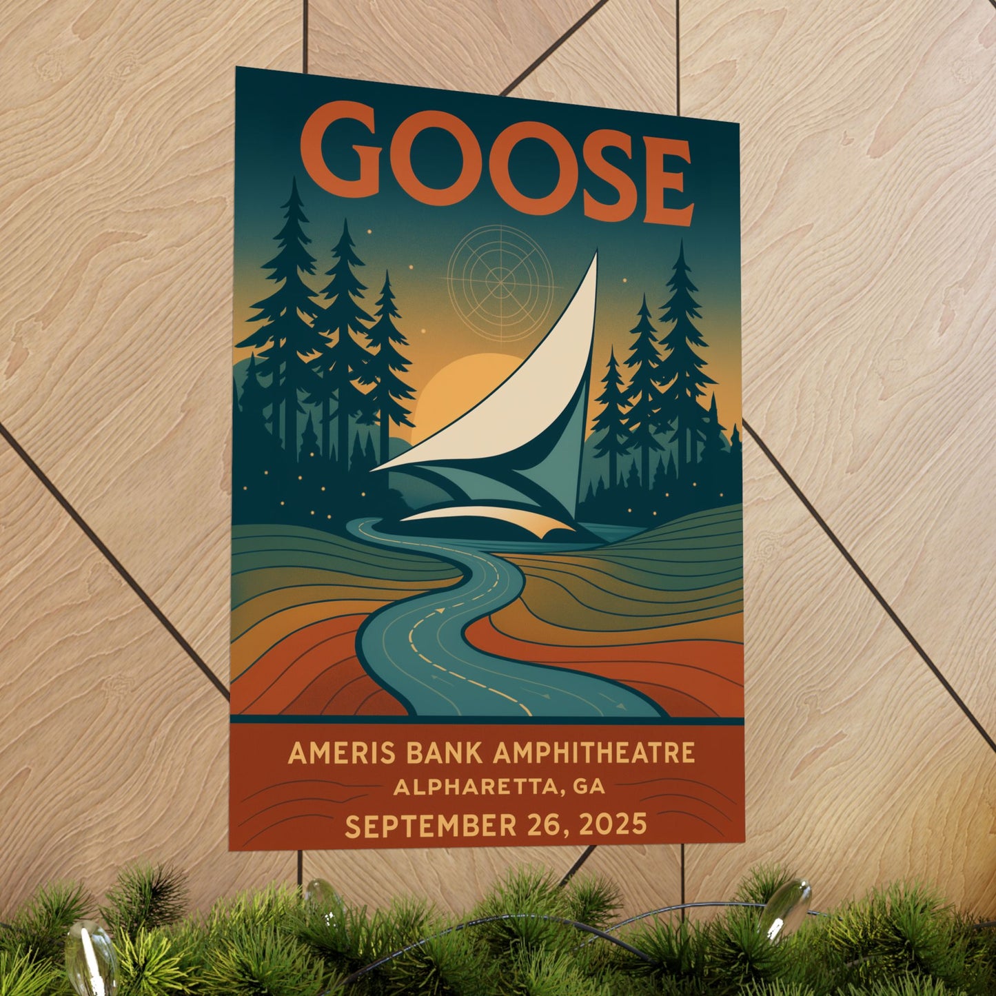 Goose Alpharetta September 26,2025 Concert Print | Ameris Bank Amphitheatre | Concert Print | Version 2