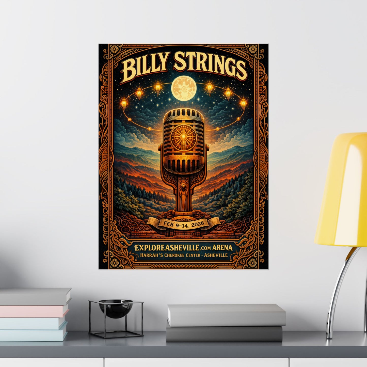 Billy Strings | 2/9/26 - 2/14/26 | Asheville, NC | Concert Poster | V1