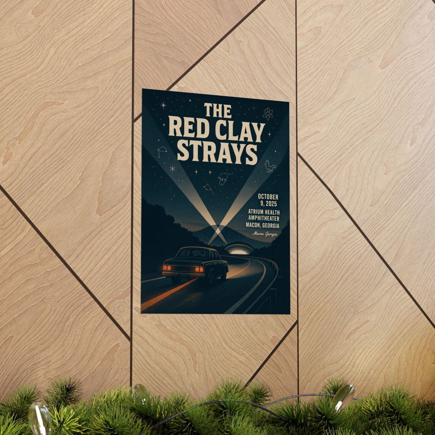 The Red Clay Strays Macon GA Concert Print | October 9, 2025 | Atrium Health Amphitheater | Variant 2