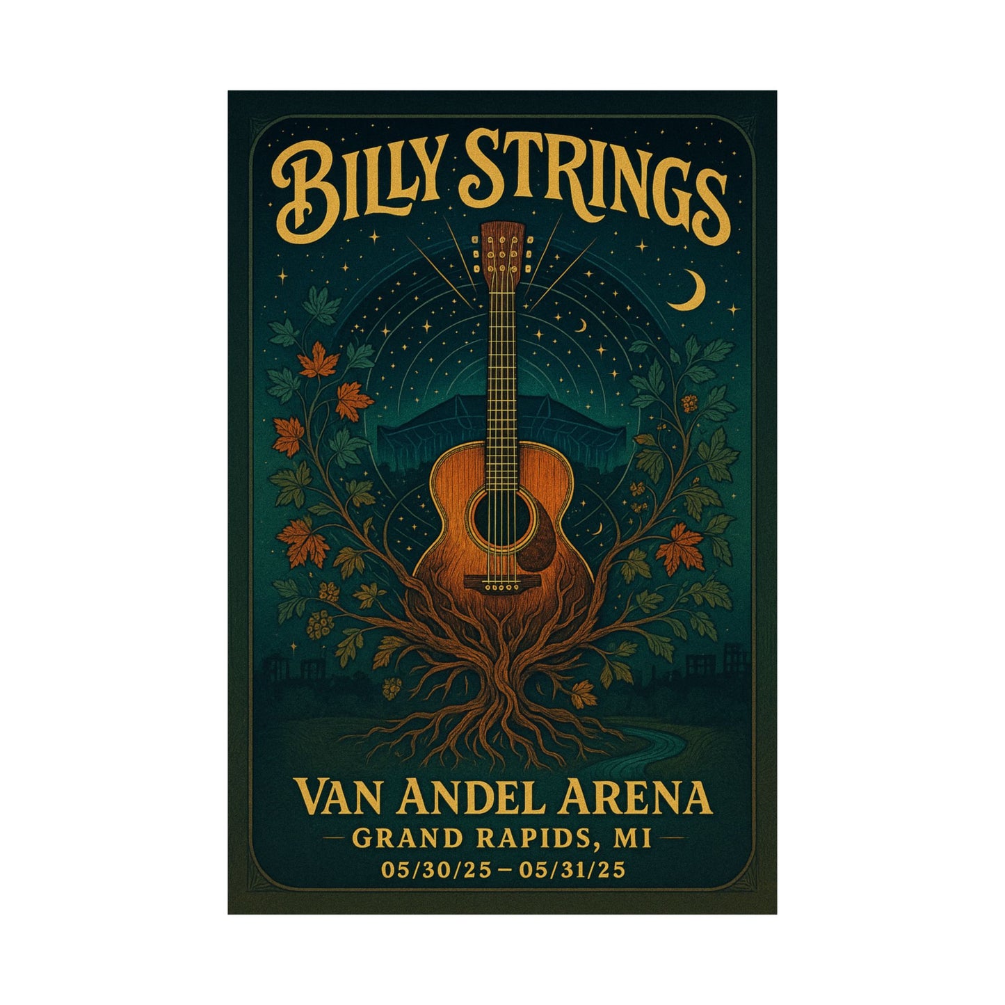 Billy Strings Grand Rapids Concert Print | May 30 - 31, 2025 | Van Andel Arena