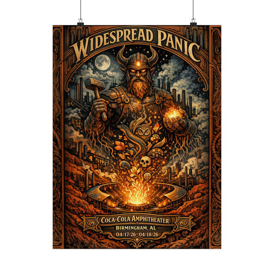 Widespread Panic | 04/17/26–04/18/26 | Birmingham, AL | Concert Poster | V1