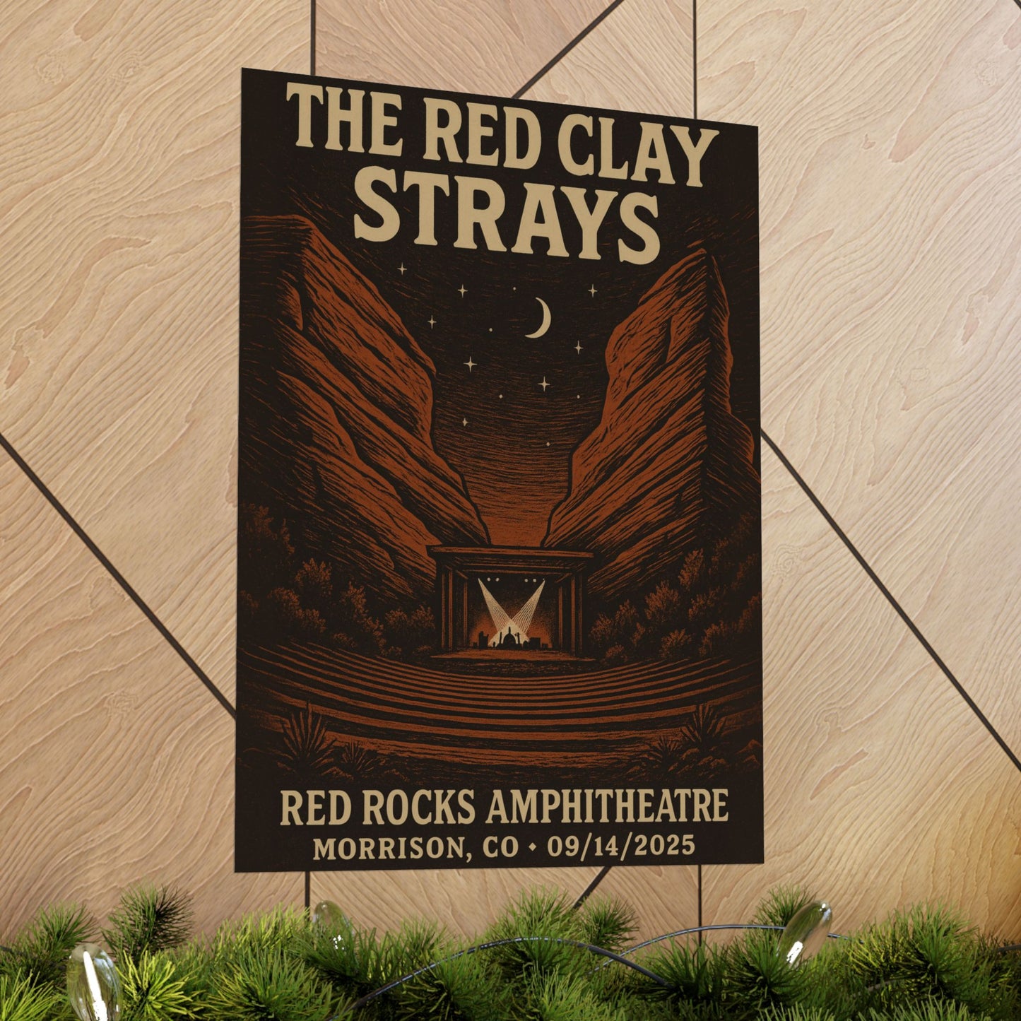 The Red Clay Strays Morrison CO Concert Poster | September 14, 2025 | Red Rocks Amphitheatre | Variant 1