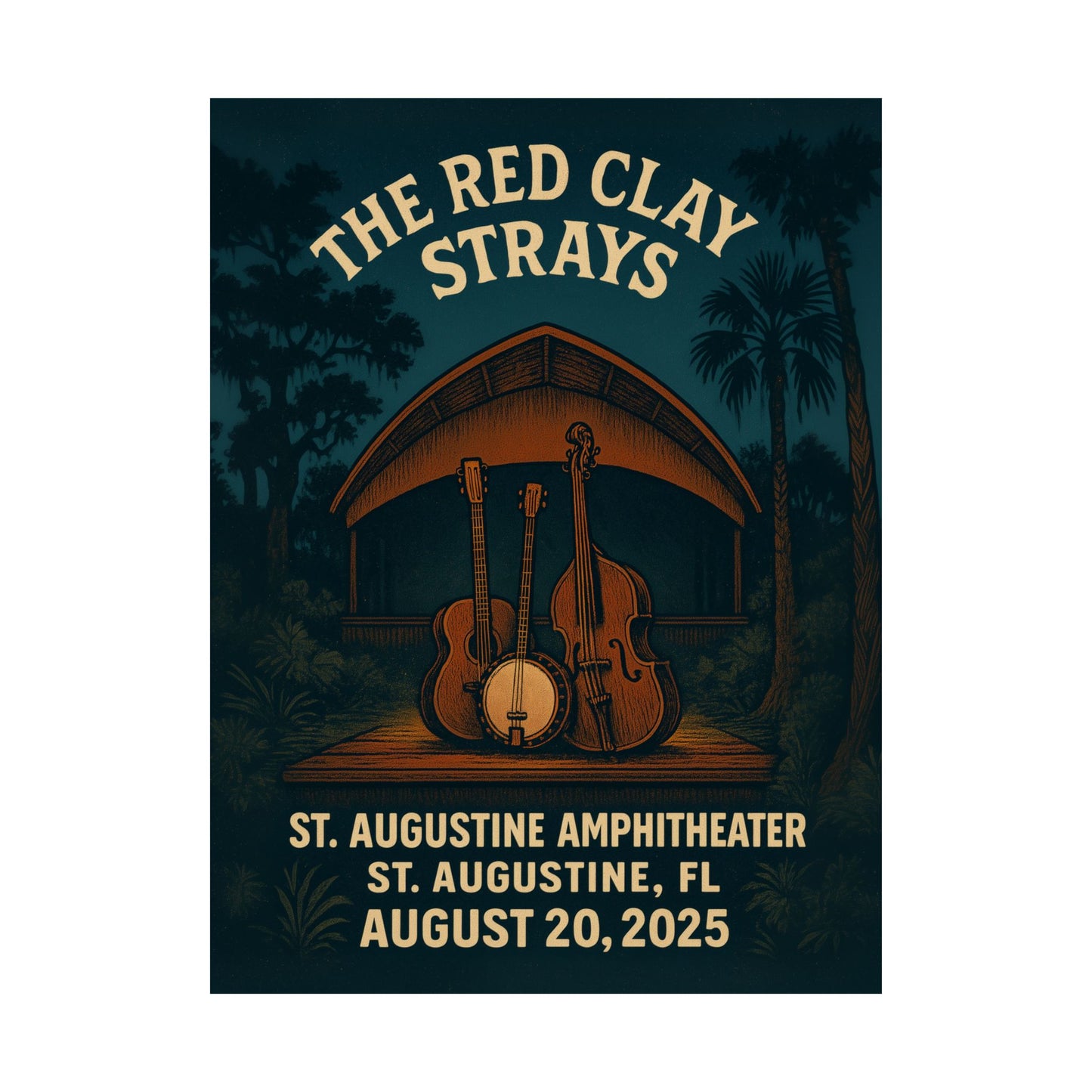 The Red Clay Strays | August 20, 2025 | St. Augustine Amphitheater | Florida | Concert Print