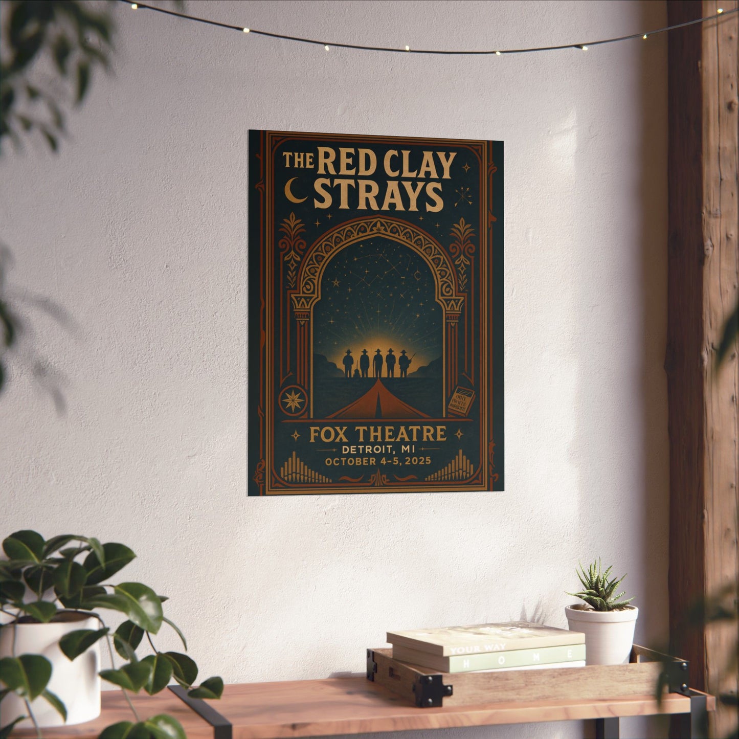 The Red Clay Strays Detroit MI Concert Print | October 4-5, 2025 | Fox Theatre | Variant 1