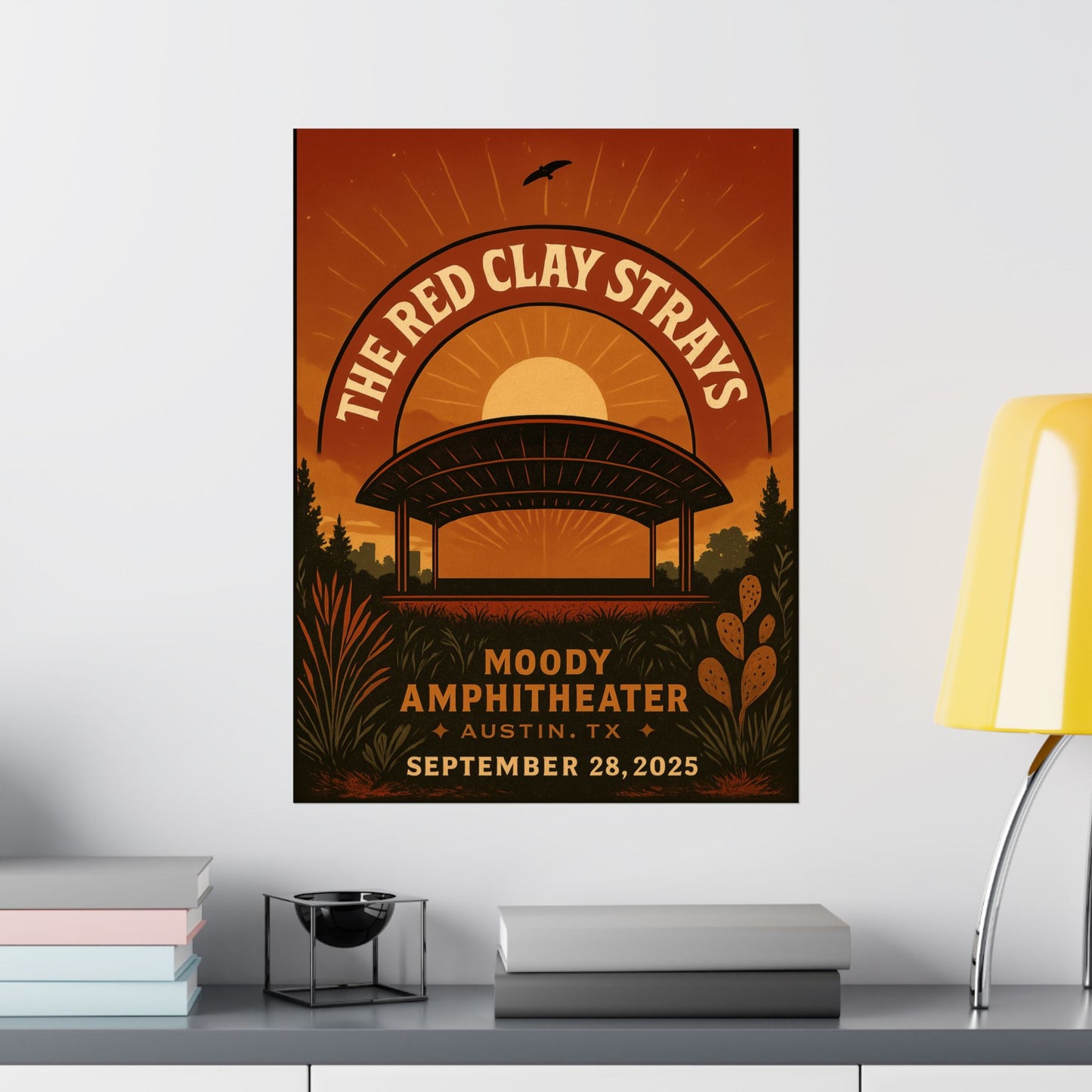 The Red Clay Strays Austin TX Concert Print | September 28, 2025 | Moody Amphitheater | Variant 1