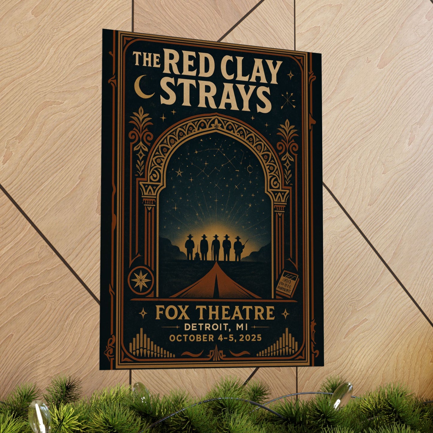 The Red Clay Strays Detroit MI Concert Print | October 4-5, 2025 | Fox Theatre | Variant 1