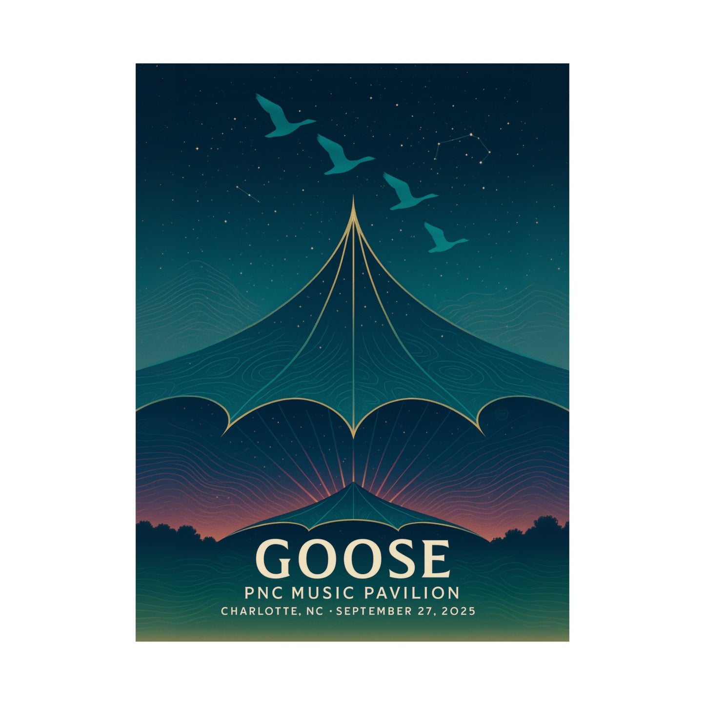 Goose Charlotte Concert Print | September 27, 2025 | PNC Music Pavilion | Variant 1