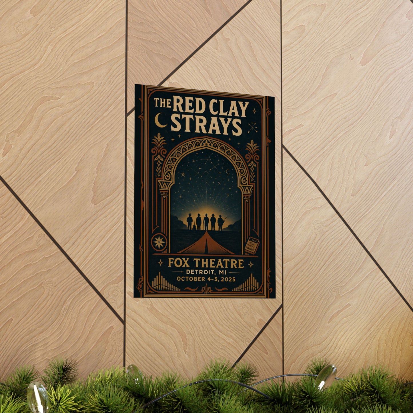 The Red Clay Strays Detroit MI Concert Print | October 4-5, 2025 | Fox Theatre | Variant 1
