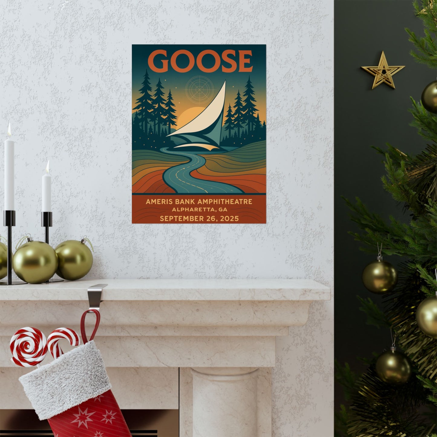 Goose Alpharetta September 26,2025 Concert Print | Ameris Bank Amphitheatre | Concert Print | Version 2