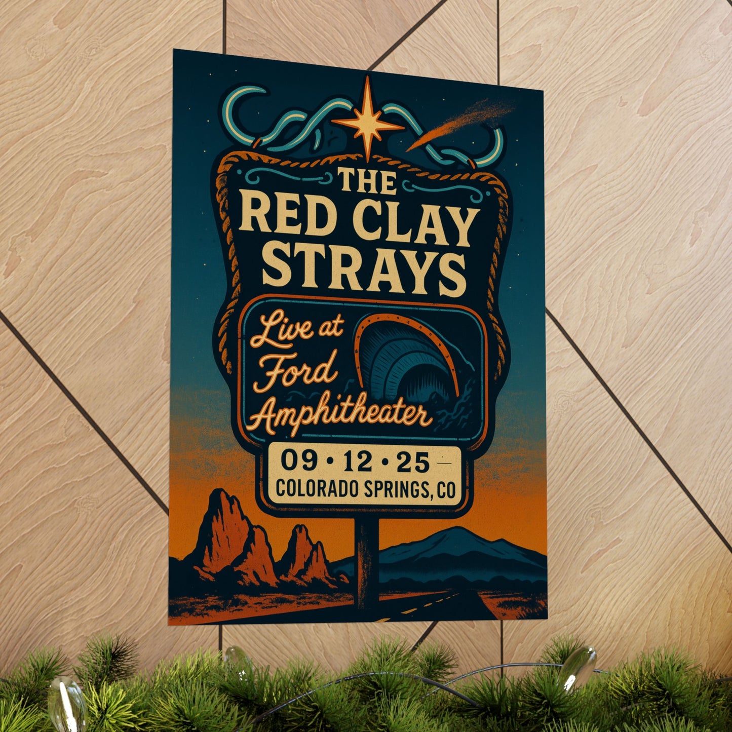 The Red Clay Strays Colorado Springs Concert Poster | September 12, 2025| Ford Amphitheater | Variant 2