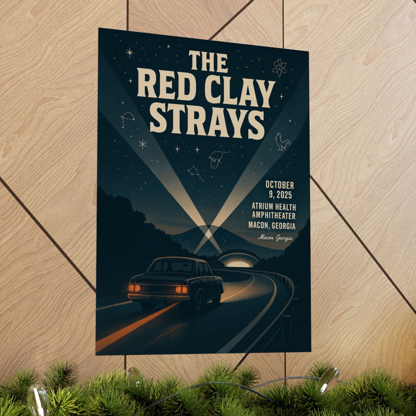 The Red Clay Strays Macon GA Concert Print | October 9, 2025 | Atrium Health Amphitheater | Variant 2
