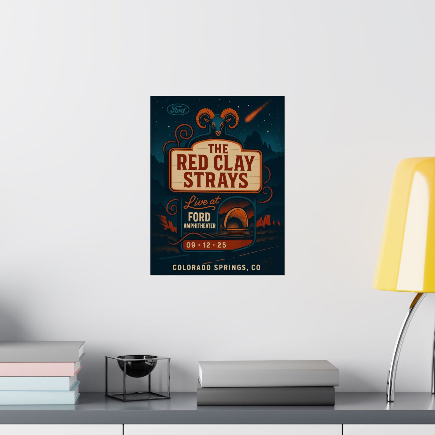 The Red Clay Strays Colorado Springs Concert Poster | September 12, 2025| Ford Amphitheater | Variant 3