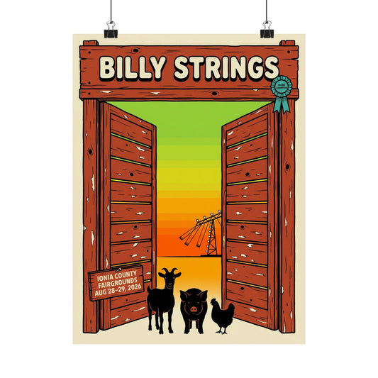 Billy Strings | August 28–29, 2026 | Ionia, MI | Concert Poster