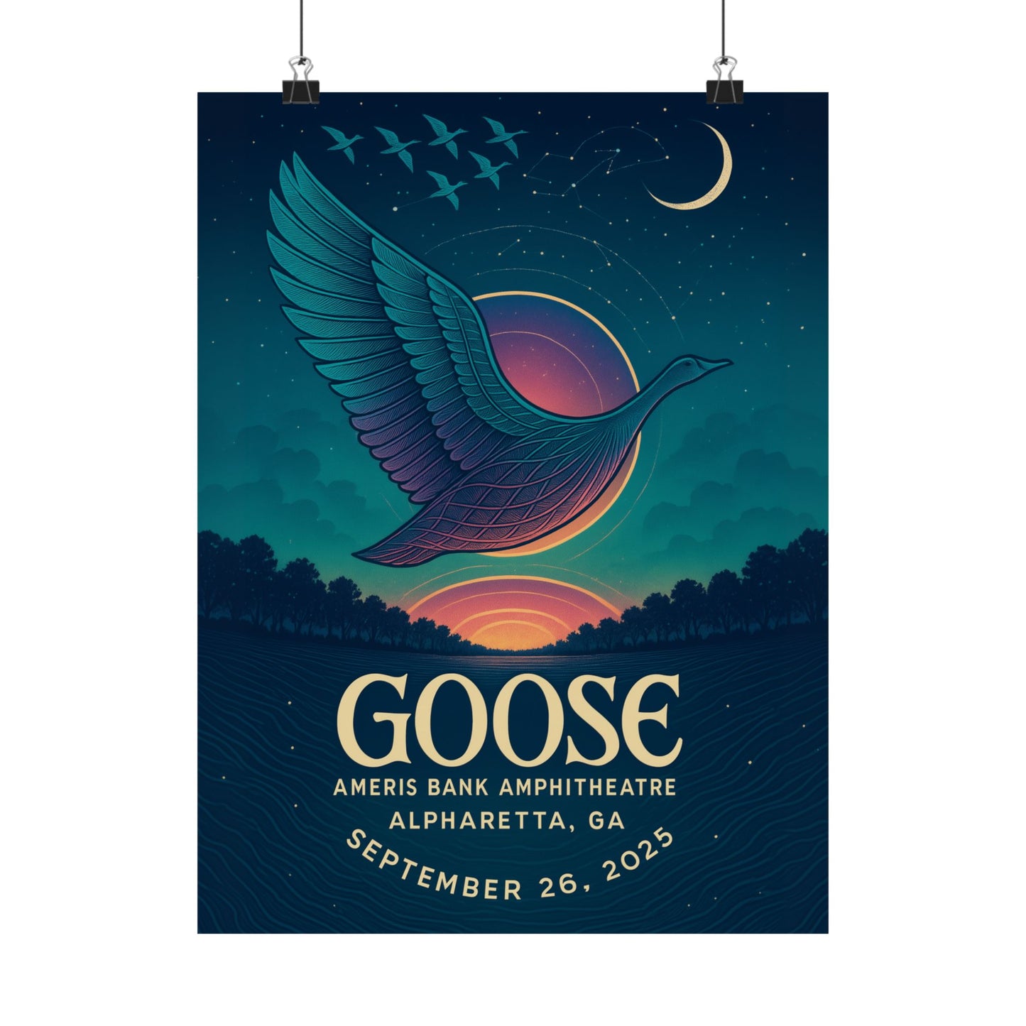 Goose Alpharetta September 26,2025 Concert Print | Ameris Bank Amphitheatre | Concert Print | Version 1