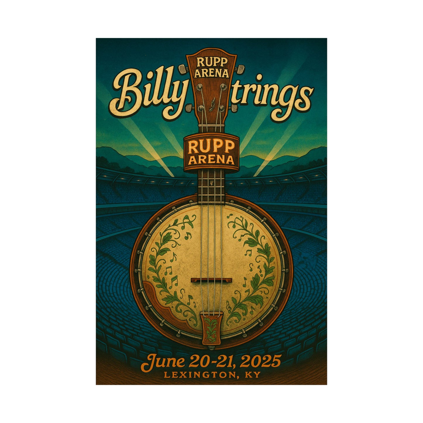 Billy Strings Lexington KY June 20-21, 2025 Concert Print