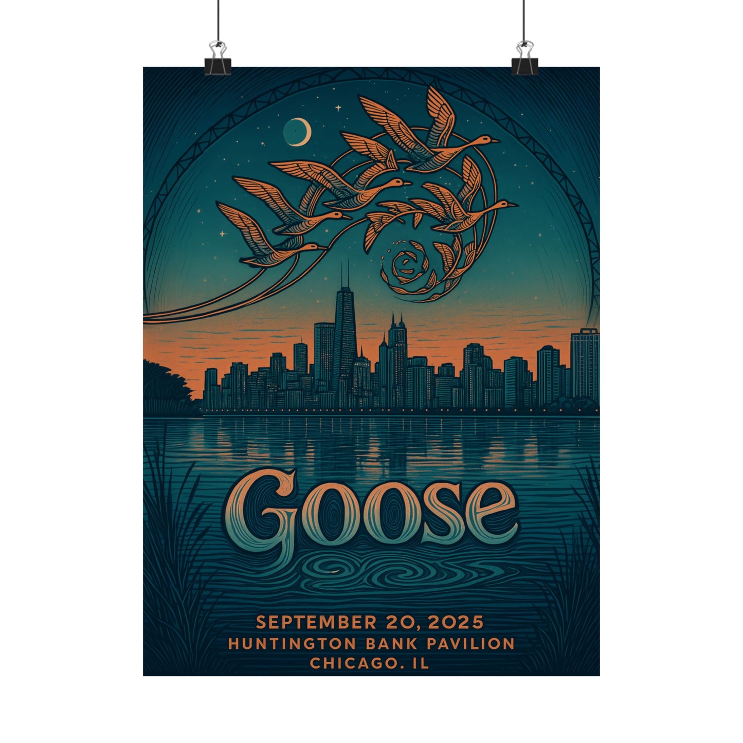 Goose Chicago Concert Poster | September 20, 2025 | Huntington Bank Pavilion | Variant 2