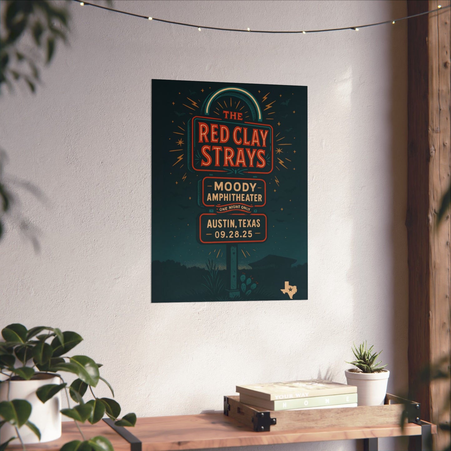 The Red Clay Strays Austin TX Concert Print | September 28, 2025 | Moody Amphitheater | Variant 2
