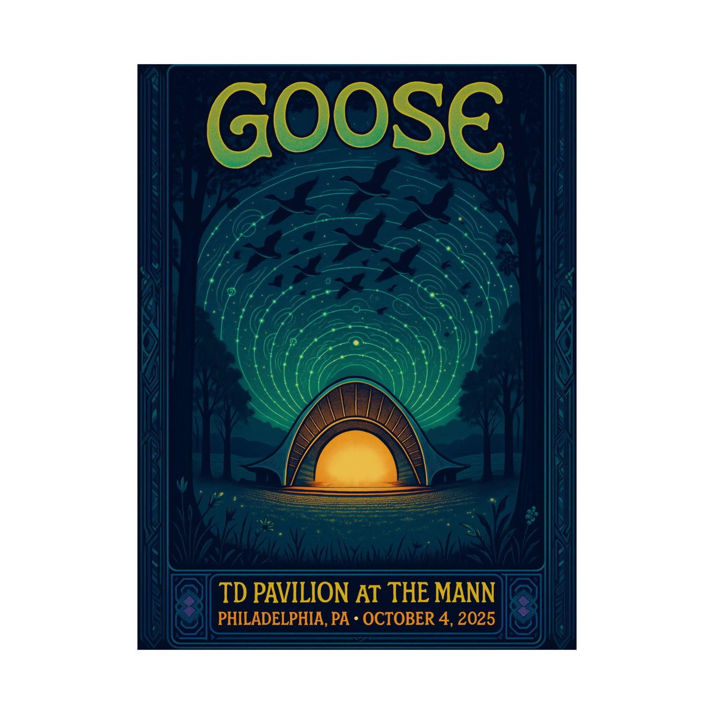 Goose TD Pavilion at The Mann Concert Poster | October 4, 2025 | Philadelphia | Limited Edition | Variant 3