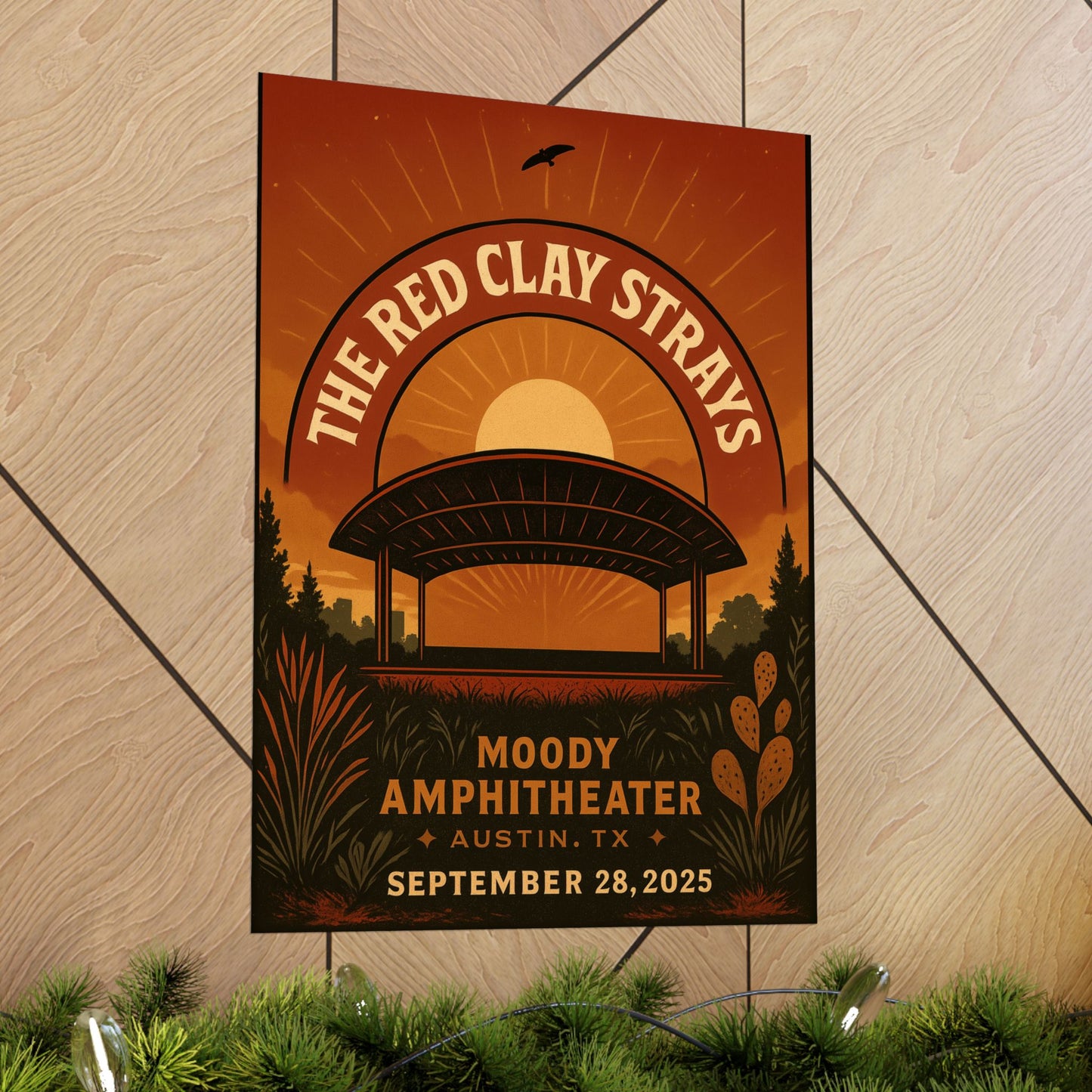 The Red Clay Strays Austin TX Concert Print | September 28, 2025 | Moody Amphitheater | Variant 1
