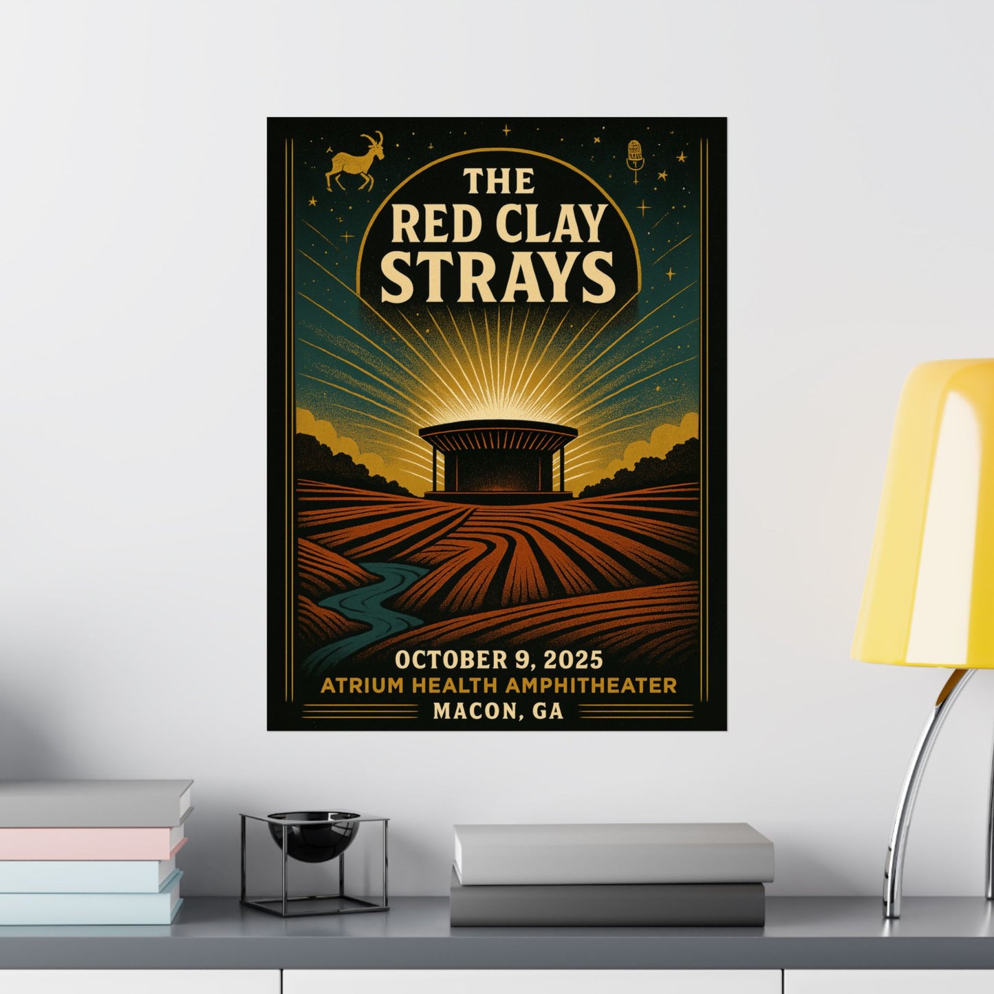 The Red Clay Strays Macon GA Concert Print | October 9, 2025 | Atrium Health Amphitheater | Variant 1