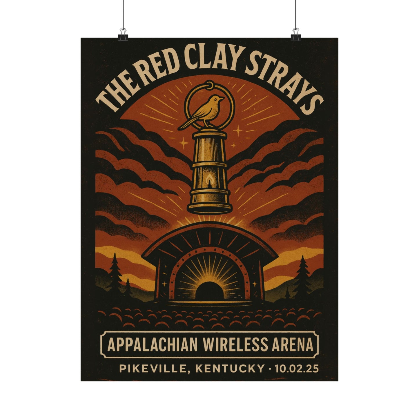 The Red Clay Strays Pikeville KY Concert Print | October 2, 2025 | Appalachian Wireless Arena | Variant 1