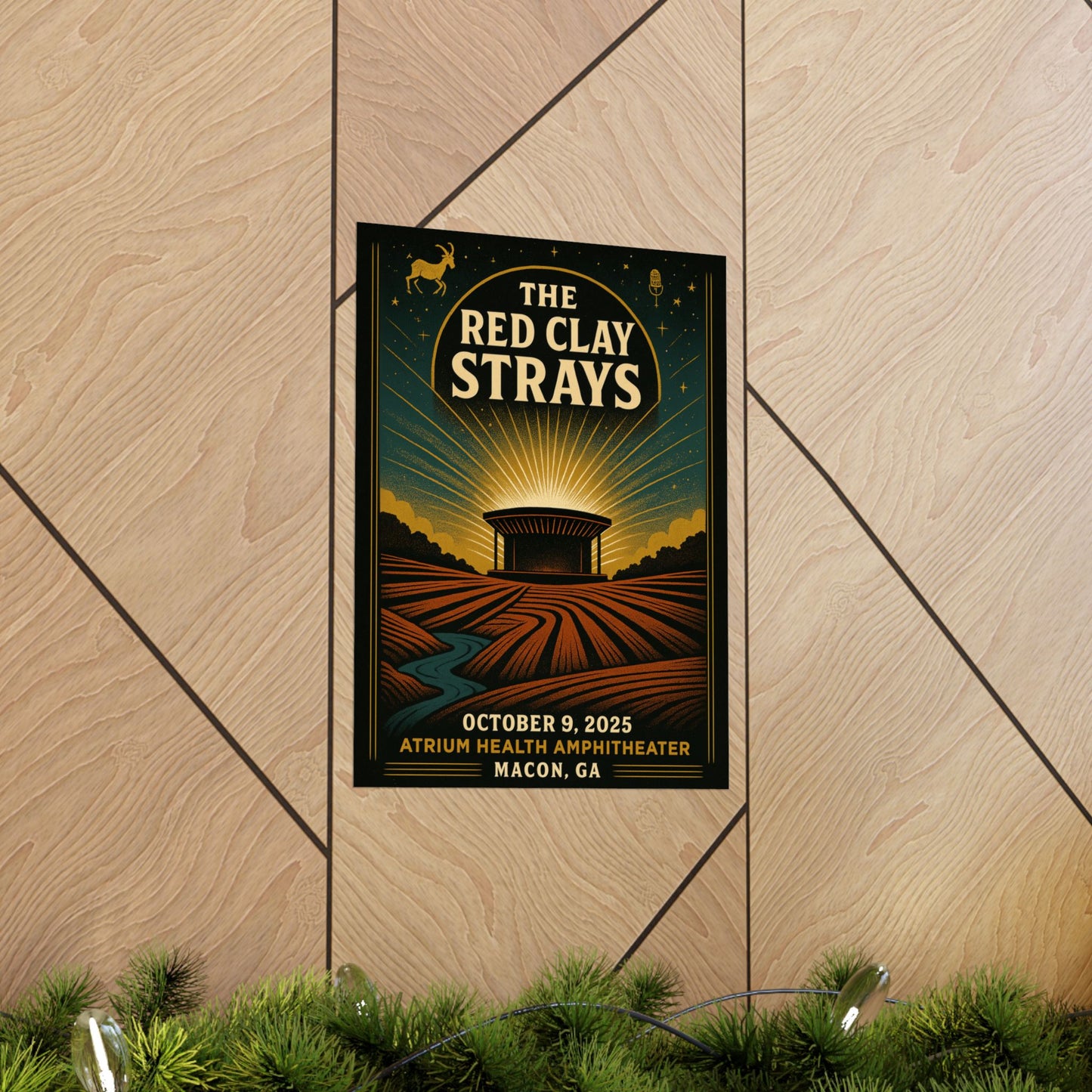 The Red Clay Strays Macon GA Concert Print | October 9, 2025 | Atrium Health Amphitheater | Variant 1