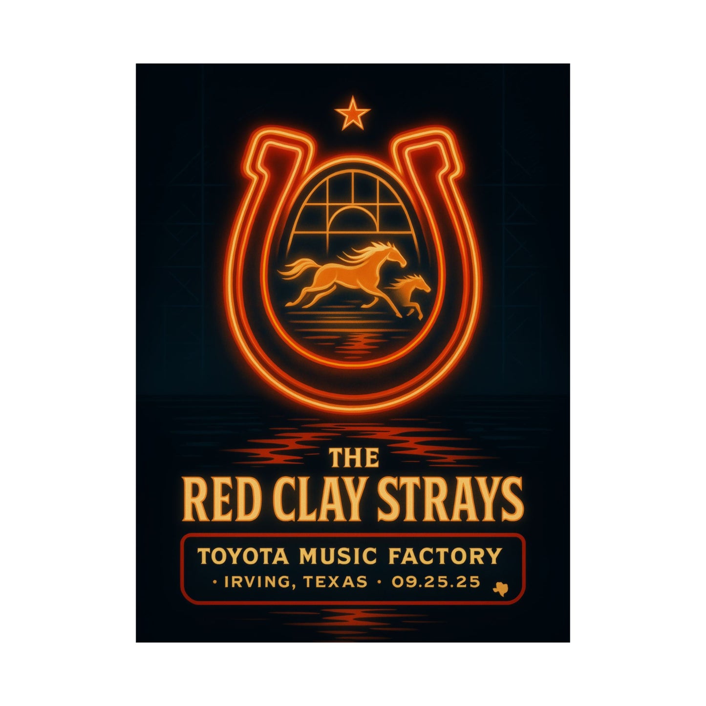 The Red Clay Strays Irving TX Concert Print | September 25, 2025 | Toyota Music Factory | Variant 2