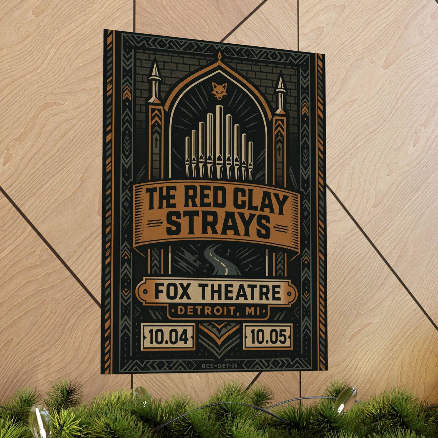 The Red Clay Strays Detroit MI Concert Print | October 4-5, 2025 | Fox Theatre | Variant 2