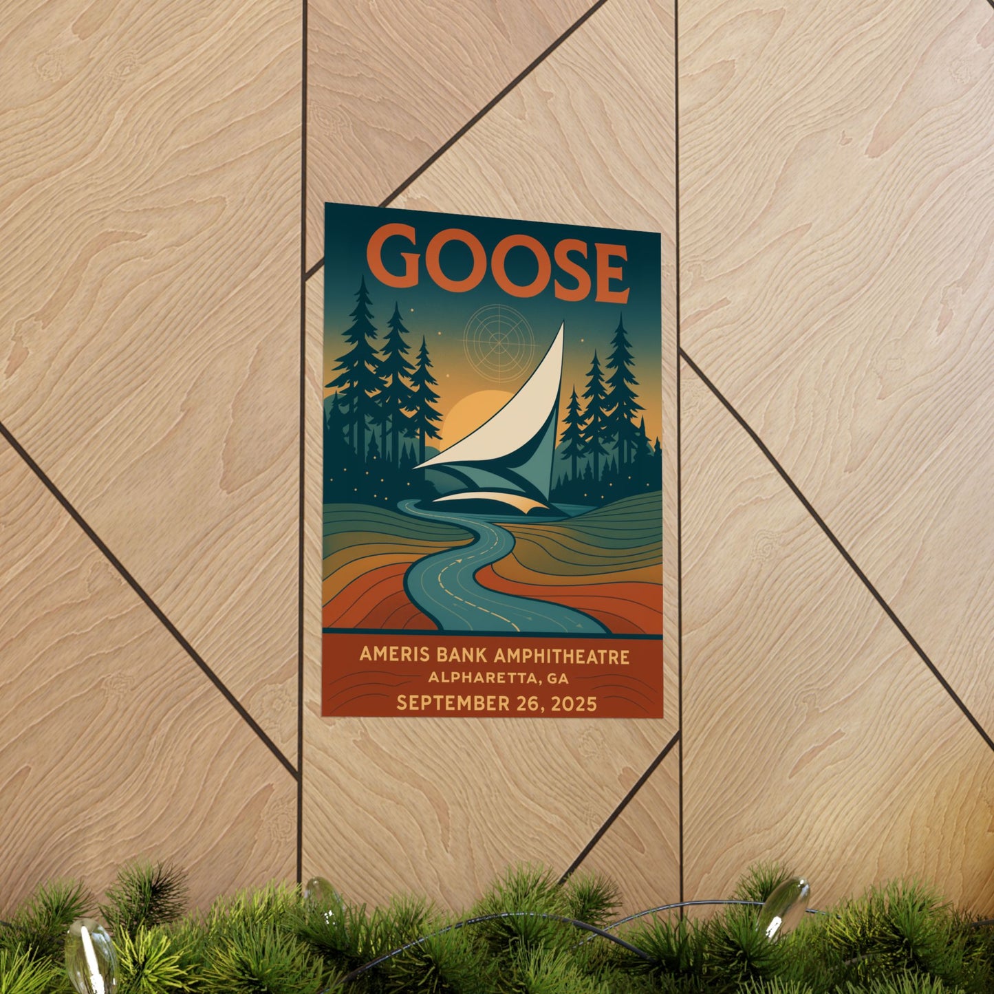 Goose Alpharetta September 26,2025 Concert Print | Ameris Bank Amphitheatre | Concert Print | Version 2