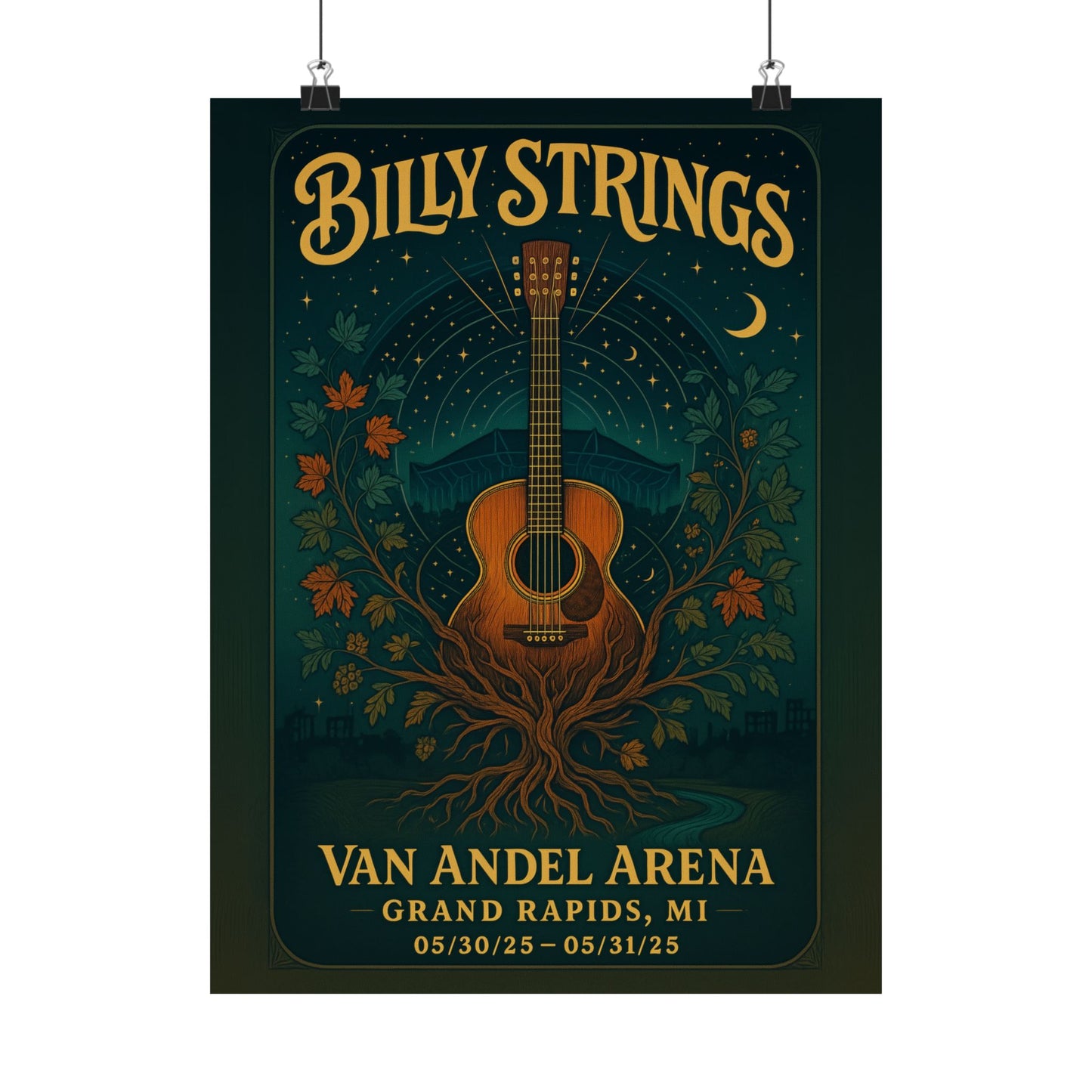 Billy Strings Grand Rapids Concert Print | May 30 - 31, 2025 | Van Andel Arena