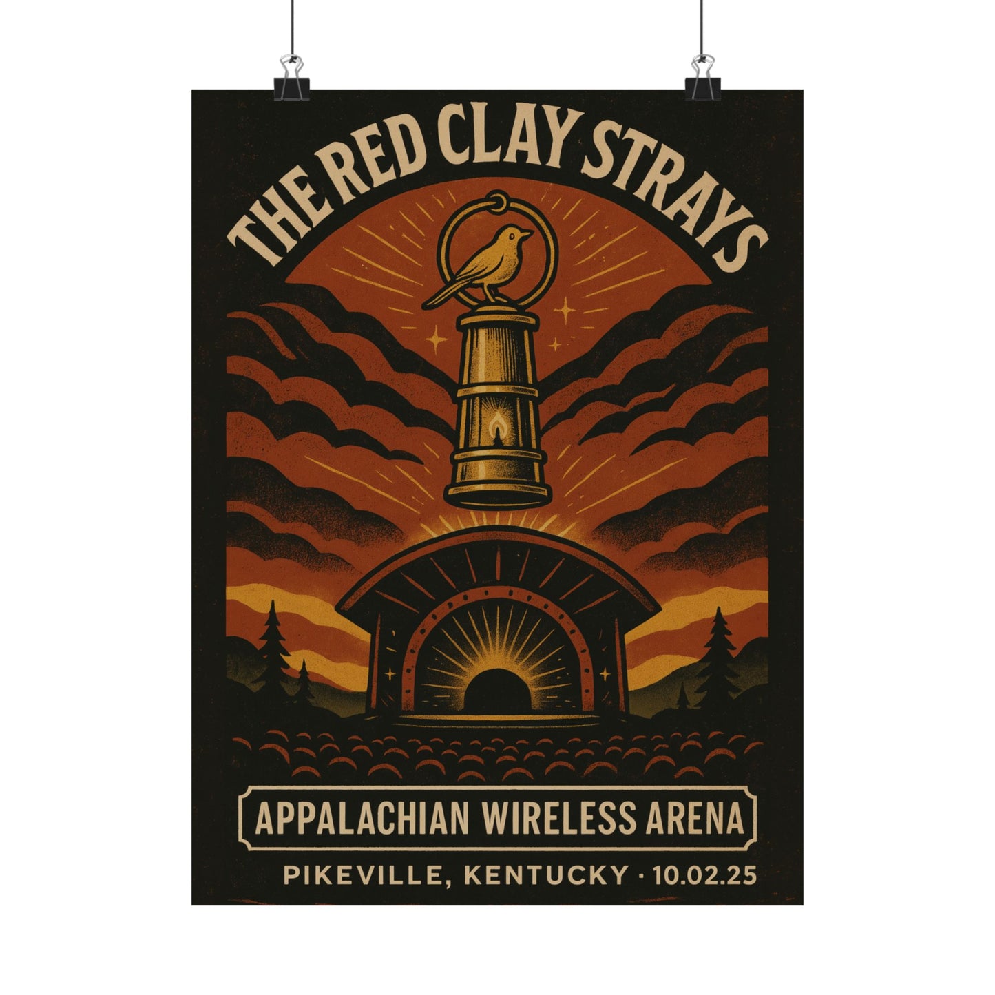 The Red Clay Strays Pikeville KY Concert Print | October 2, 2025 | Appalachian Wireless Arena | Variant 1