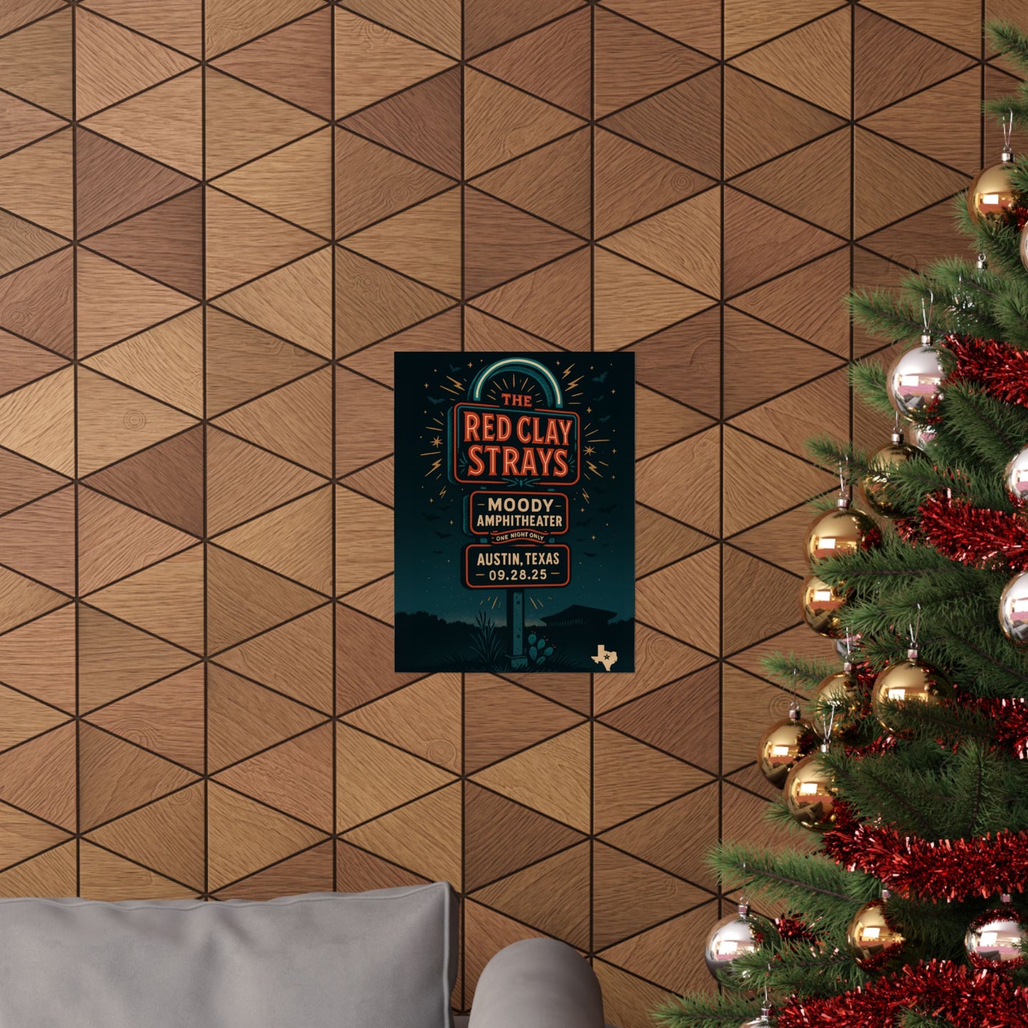 The Red Clay Strays Austin TX Concert Print | September 28, 2025 | Moody Amphitheater | Variant 2