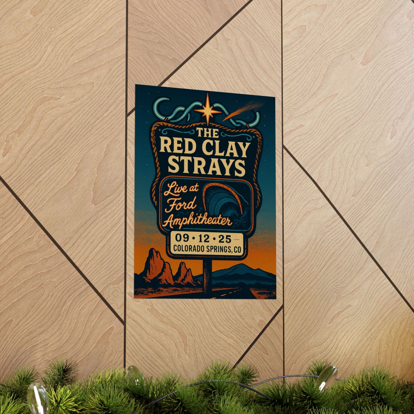 The Red Clay Strays Colorado Springs Concert Poster | September 12, 2025| Ford Amphitheater | Variant 2