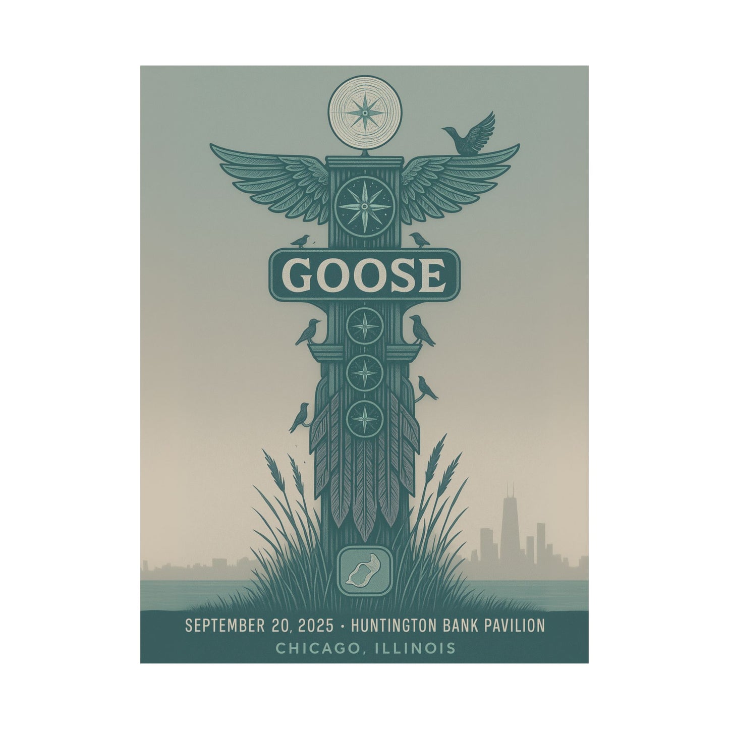 Goose Chicago September 20, 2025 | Huntington Bank Pavilion | Concert Poster | Variant 3